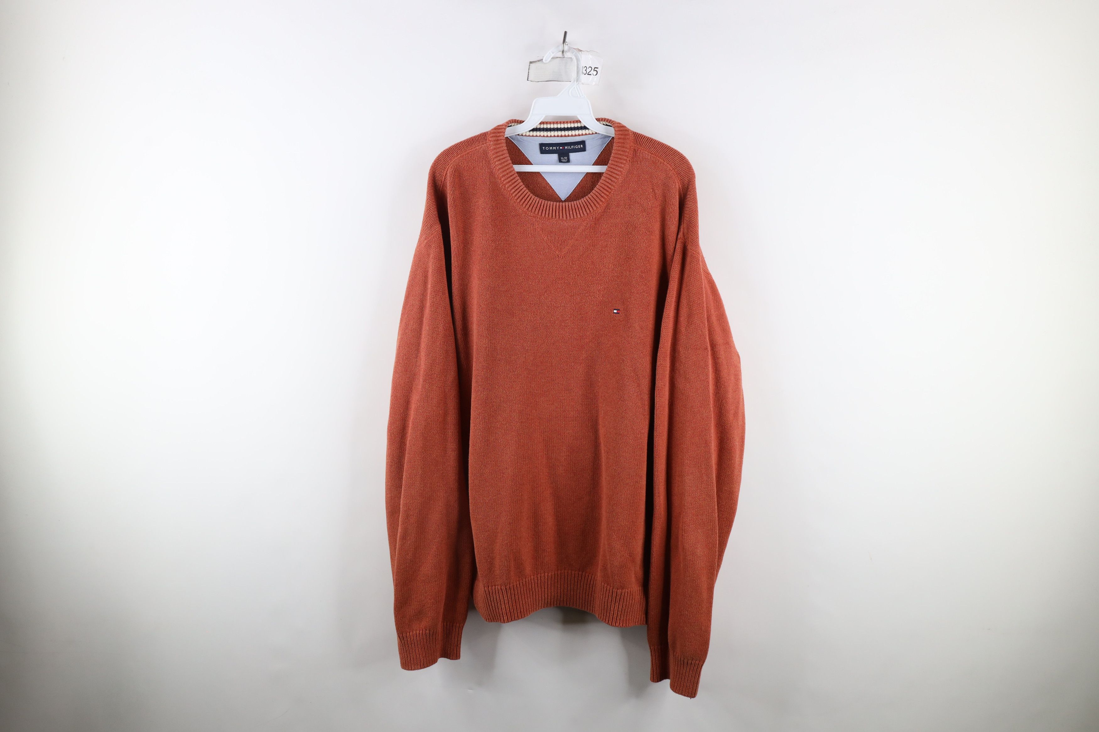 Tommy Hilfiger × Vintage Vintage 90s Tommy Hilfiger Heavyweight Knit Sweater Orange Size US XL / EU 56 / 4 - 1 Thumbnail