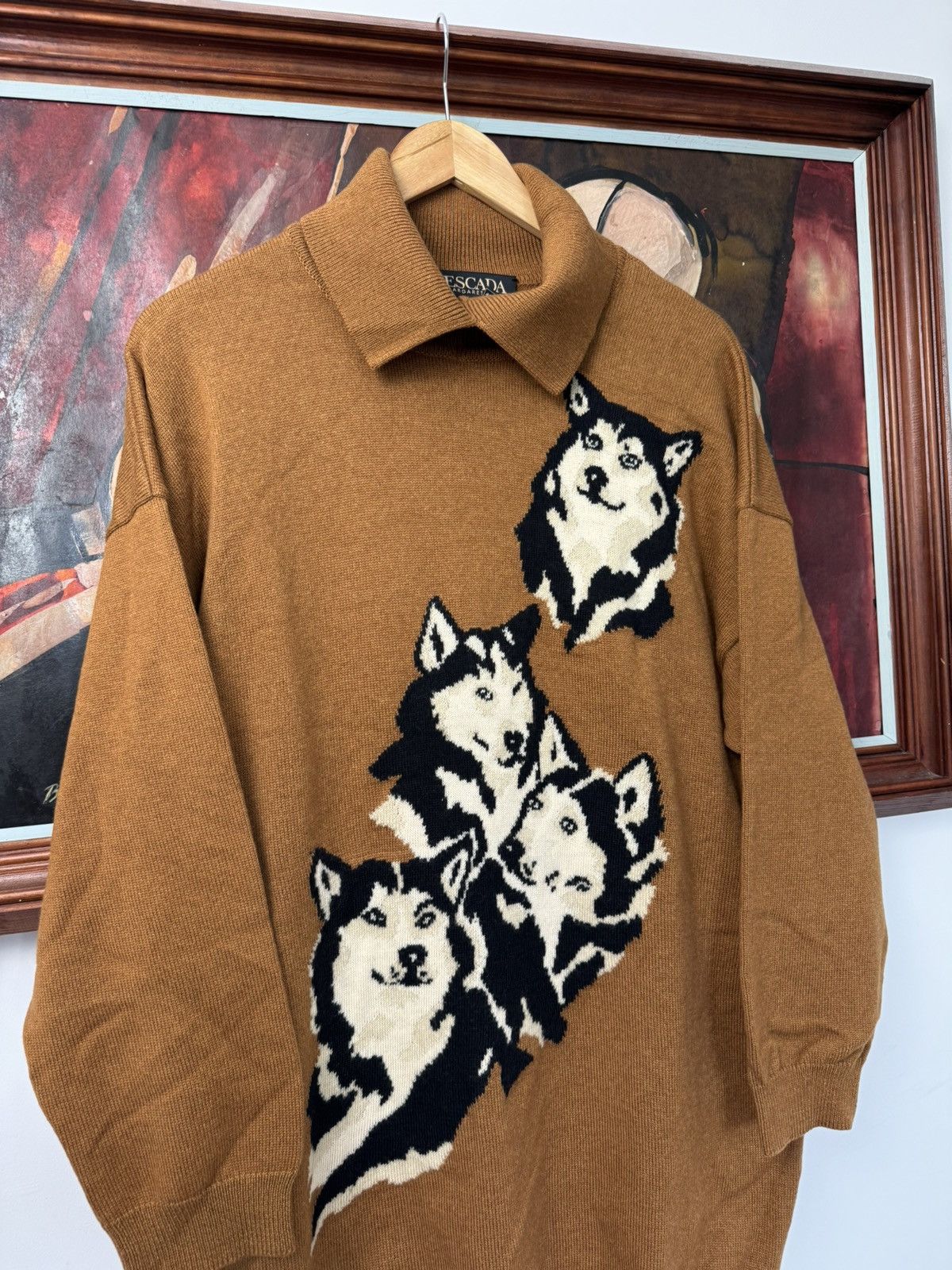 Escada Escada Margaretha Ley Wool Cashmere Husky Dog Knit Sweater Size S / US 4 / IT 40 - 2 Thumbnail