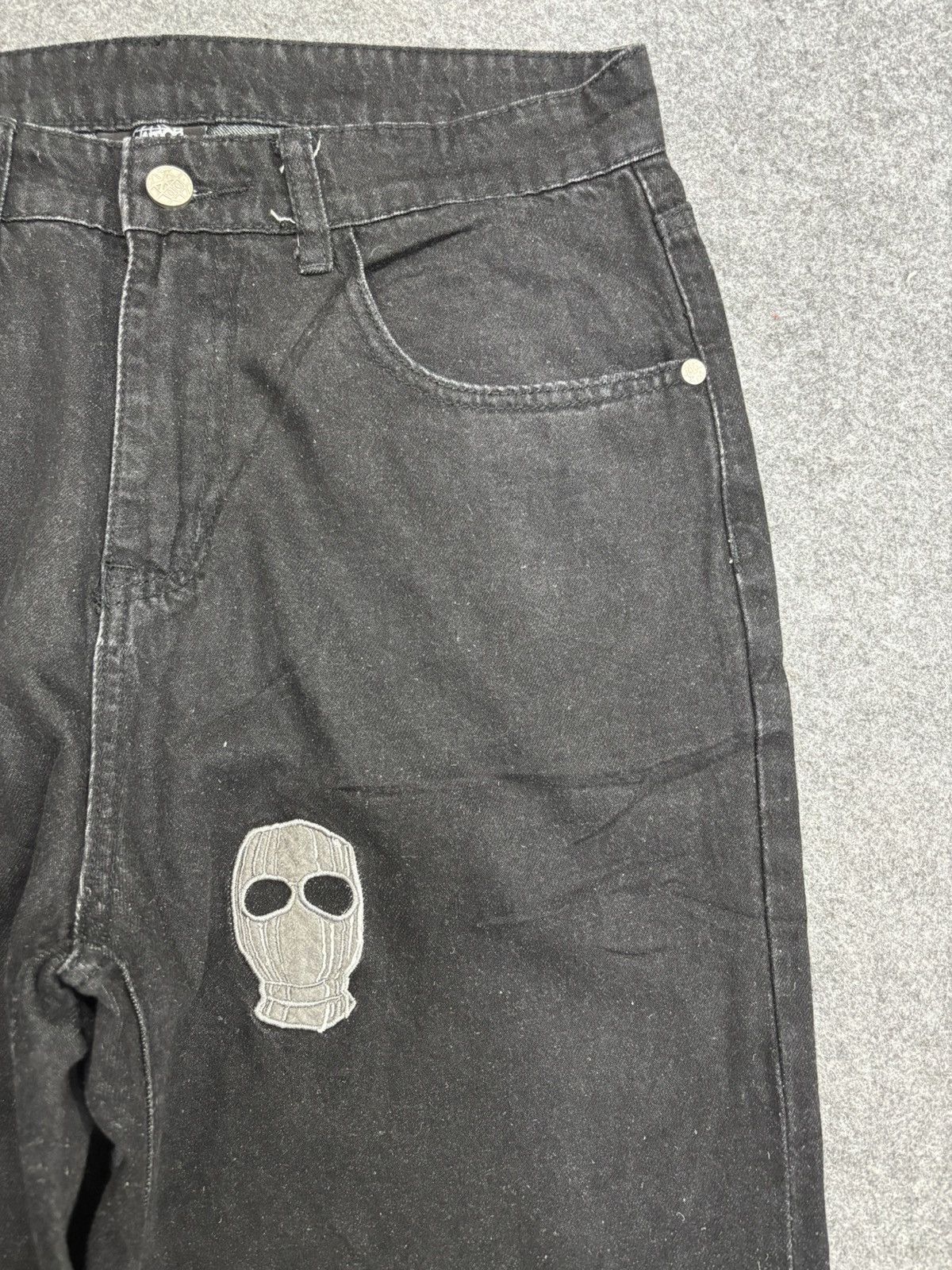 Japanese Brand 💥90s Style💥404MOB Baggy Embroidery Tapered Light Denim F602 Size US 30 / EU 46 - 3 Thumbnail