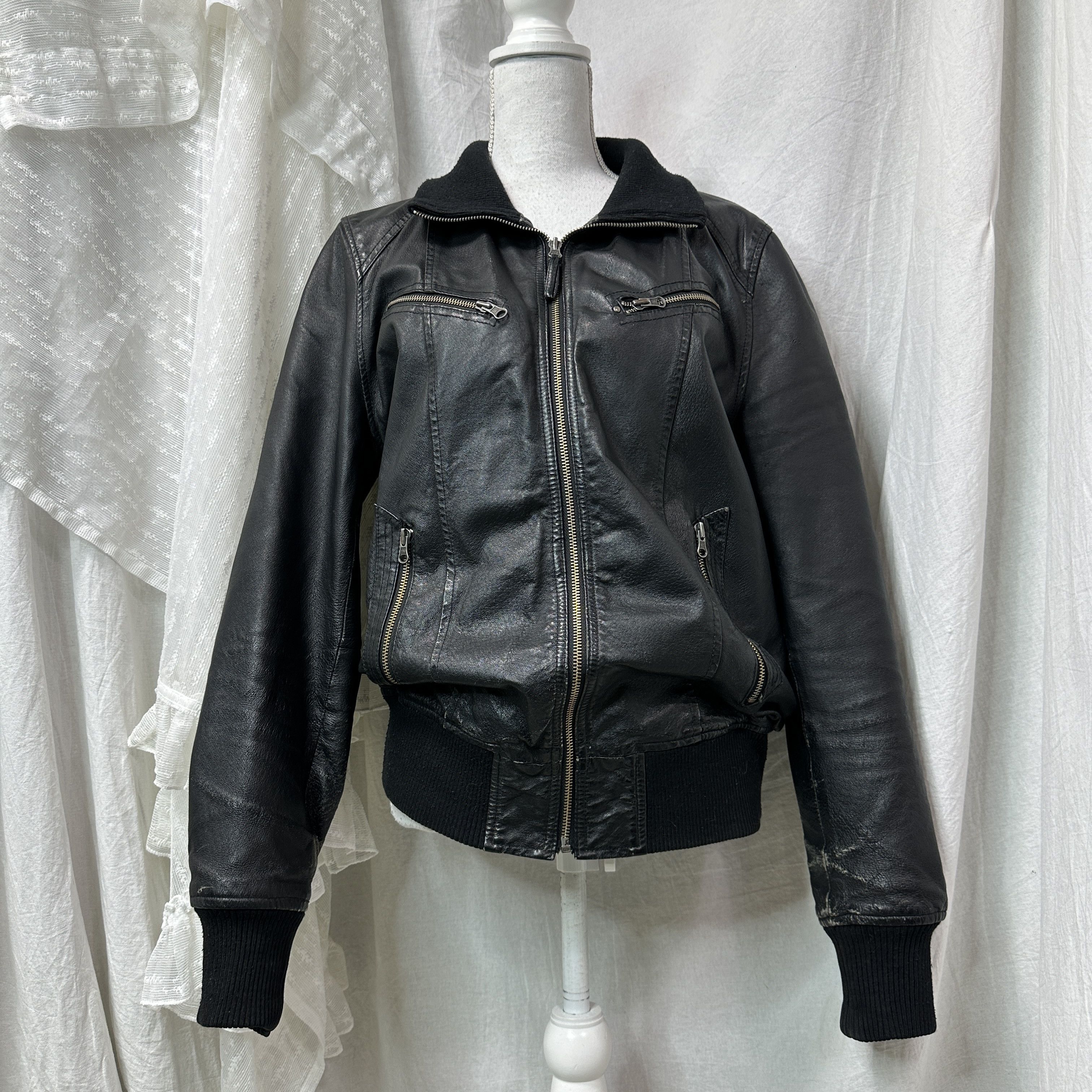 Vintage Vintage Leather Moto Racing Biker Grunge Oversize Jacket Y2K Size US M / EU 48-50 / 2 - 1 Thumbnail