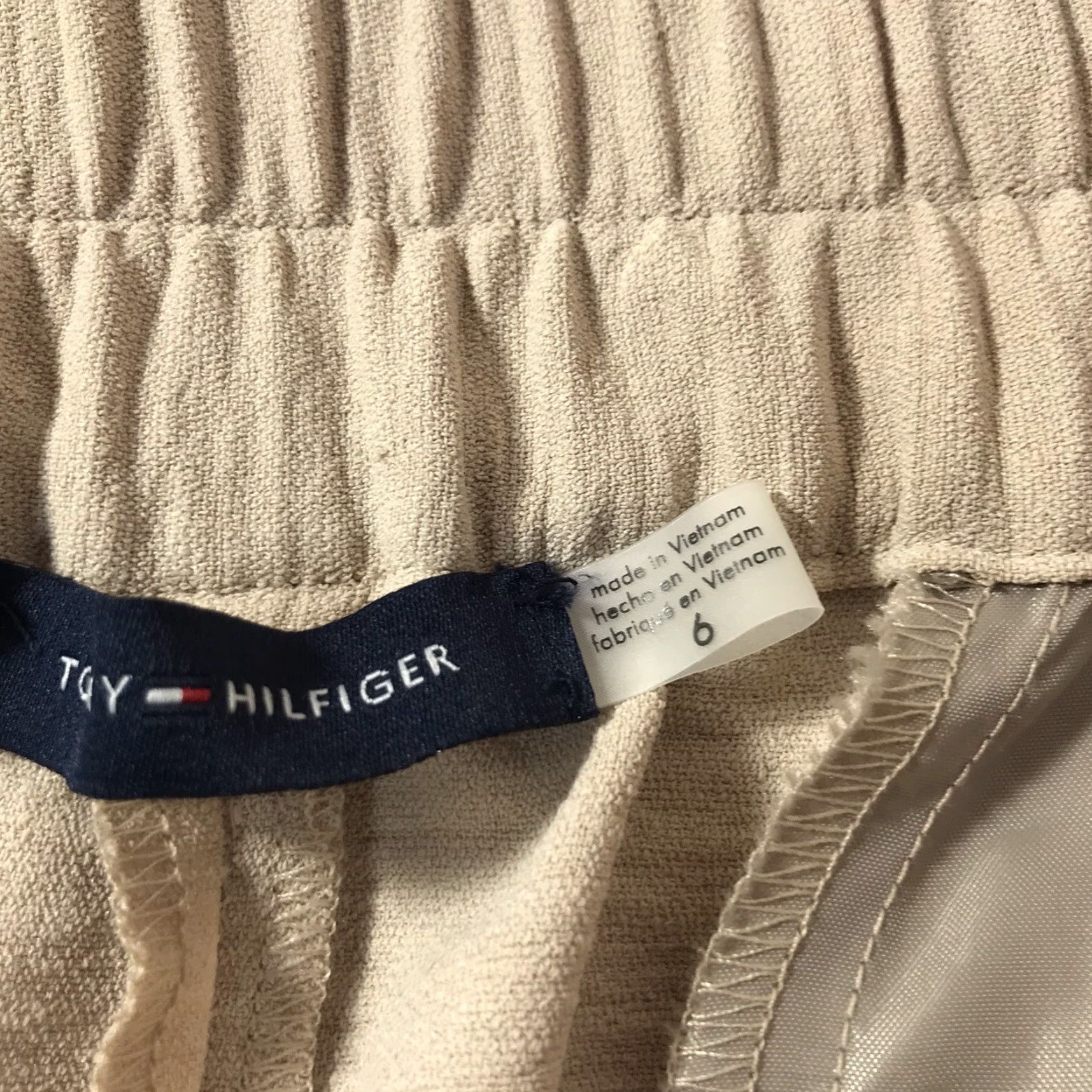 Tommy Hilfiger TOMMY HILFIGER Beige Elastic Waist Dress Pants Womens Size 6 Straight Business Casual Workwear Size 28" / US 6 / IT 42 - 4 Thumbnail