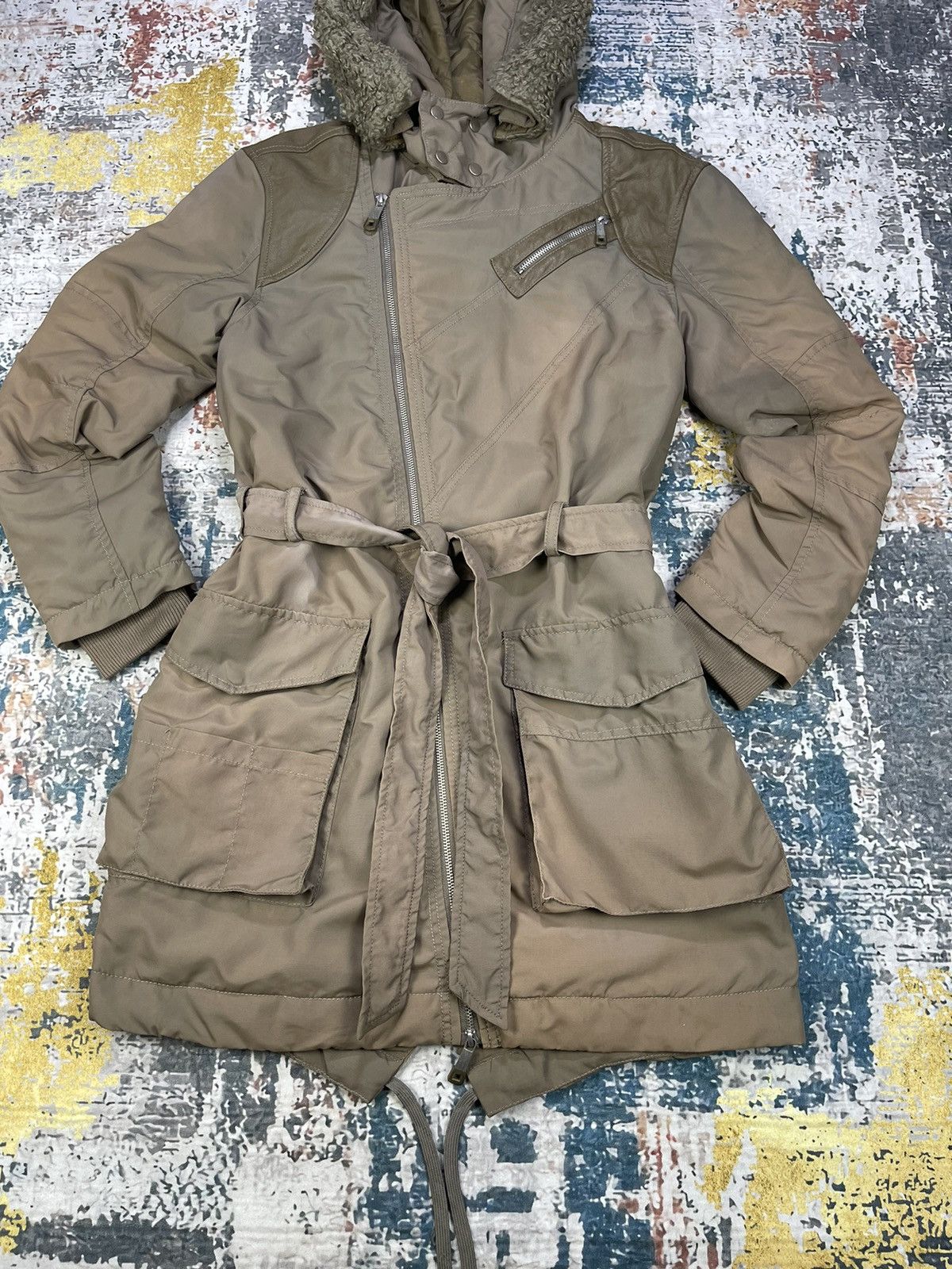 Diesel Vtg Diesel Embossed Leather Fish Tail Trench Coat Size US XS / EU 42 / 0 - 2 Thumbnail