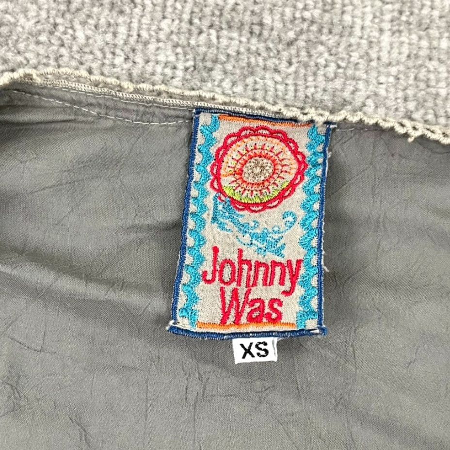 Johnny Was Johnny Was Women’s XS Gray Floral Embroidered Tunic Blouse V-Neck Casual Preppy Size XS / US 0-2 / IT 36-38 - 2 Thumbnail