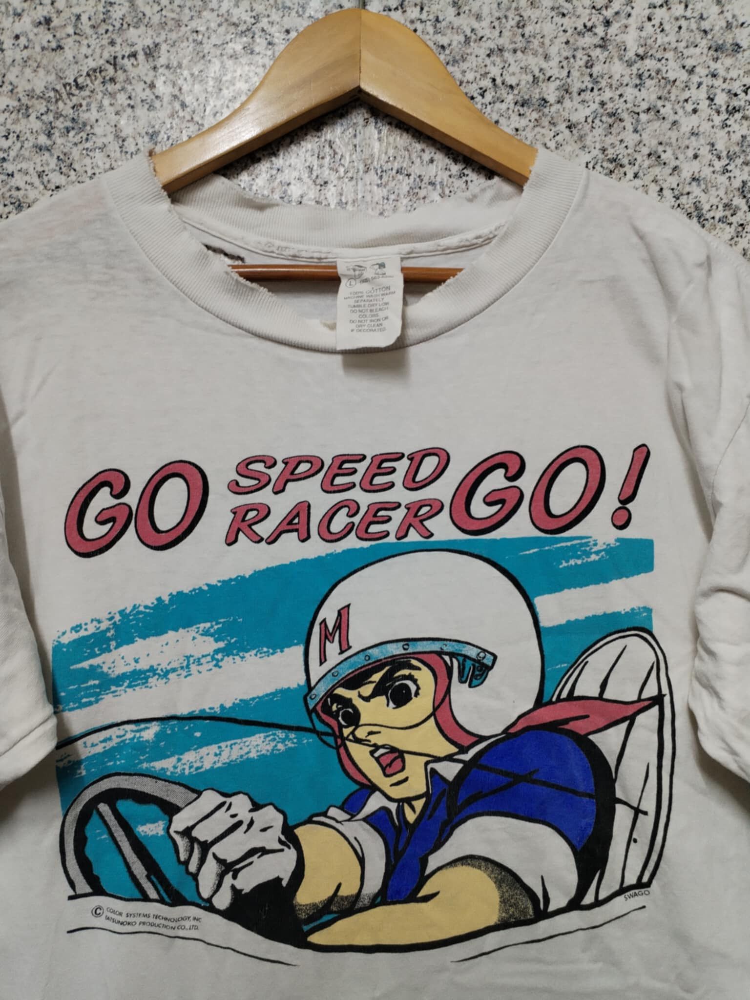 Vintage Thrashed Sun Faded SPEED RACER Shirt Distressed Grunge Band Size US L / EU 52-54 / 3 - 3 Thumbnail
