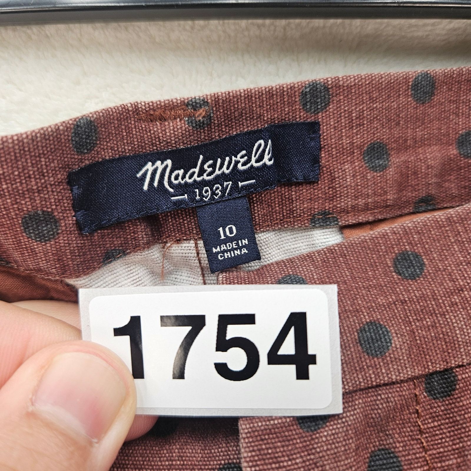 Madewell MADEWELL WOMEN'S 10 CARAMEL BROWN POLKADOT SHORTS Size 32" / US 10 / IT 46 - 4 Thumbnail