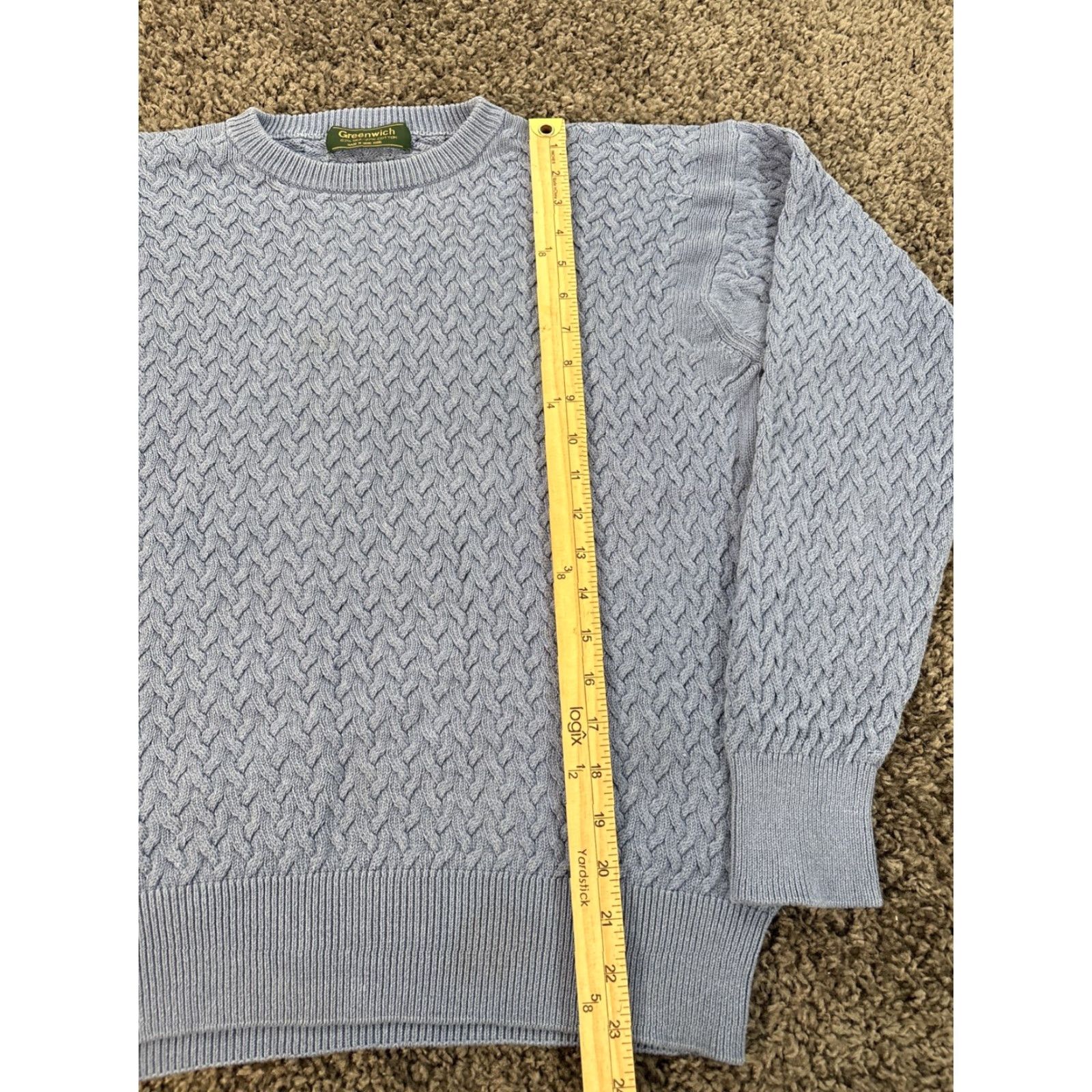 Vintage VINTAGE Greenwich Sweater Womens L Blue Silk Cotton Chunky Knit Fisherman 90s Size L / US 10 / IT 46 - 2 Thumbnail