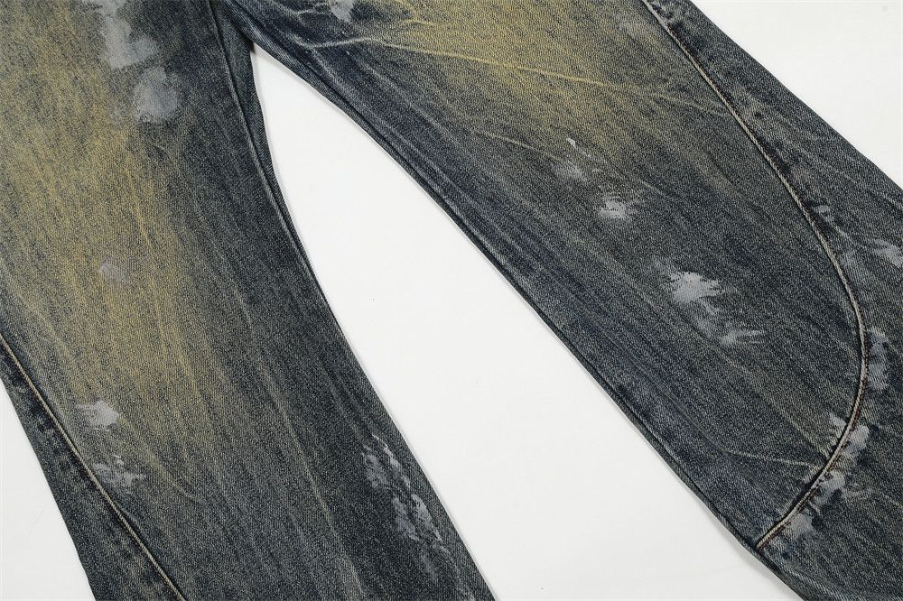 Japanese Brand × Jean American retro trend ink-splashed loose straight jeans Size US 32 / EU 48 - 6 Thumbnail