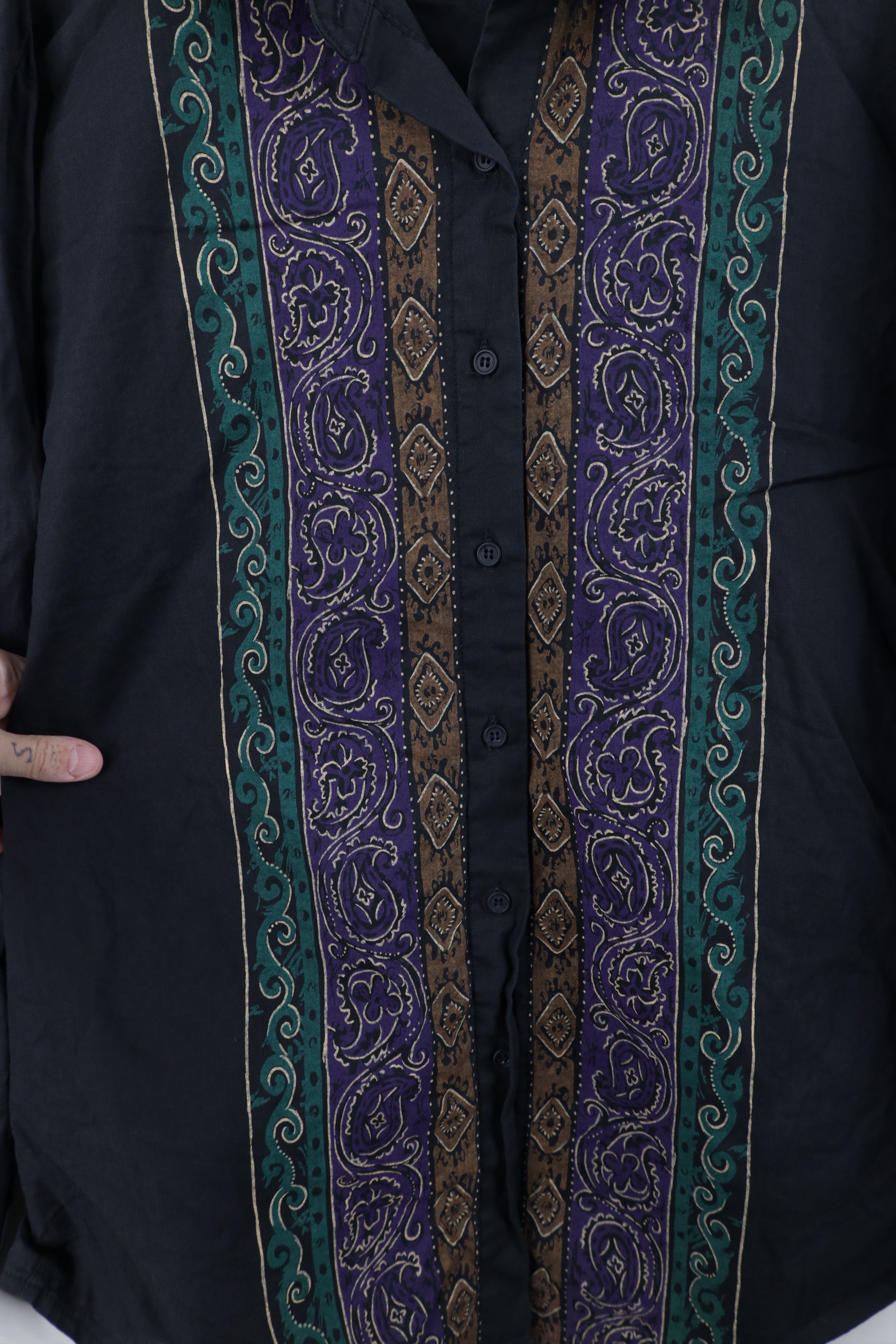 Vintage Vintage 90s Western Rodeo Paisley Diamond Button Shirt USA Size M / US 6-8 / IT 42-44 - 5 Thumbnail