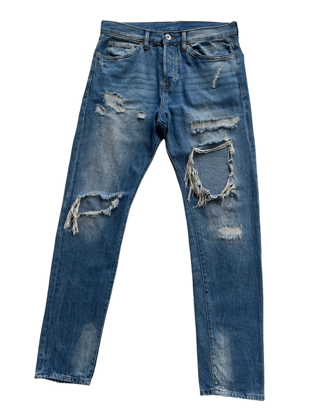 Japanese Brand Ripped Distressed Slim Tepered Denim Size US 30 / EU 46 - 5 Thumbnail