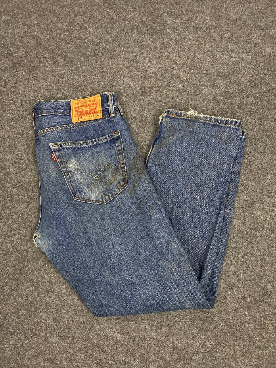 Levi's levis 505 relaxed fit distressed denim nice design Size US 36 / EU 52 - 2 Thumbnail