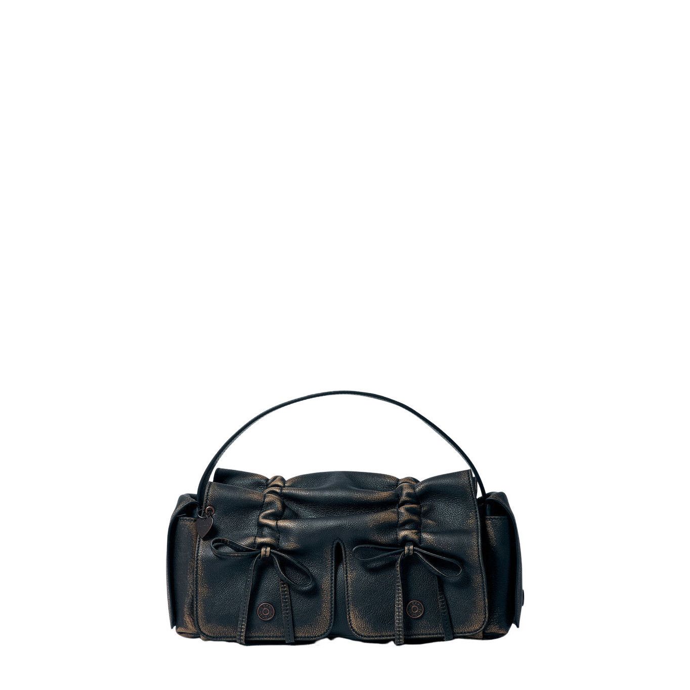 ACNE STUDIOS Multipocket Black Leather Shoulder Bag New