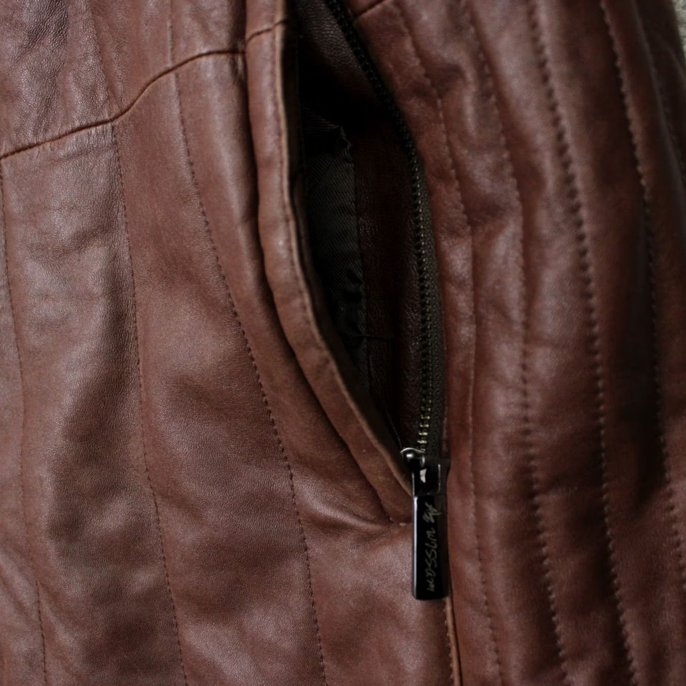 Vintage Al Wissam Leather Jacket Mens 50 Brown Full Zip Lined Pockets Coat Jacket Size US M / EU 48-50 / 2 - 7 Thumbnail