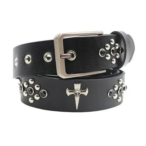 VIBE Rivet Leather Pin Belt Size ONE SIZE - 2 Thumbnail