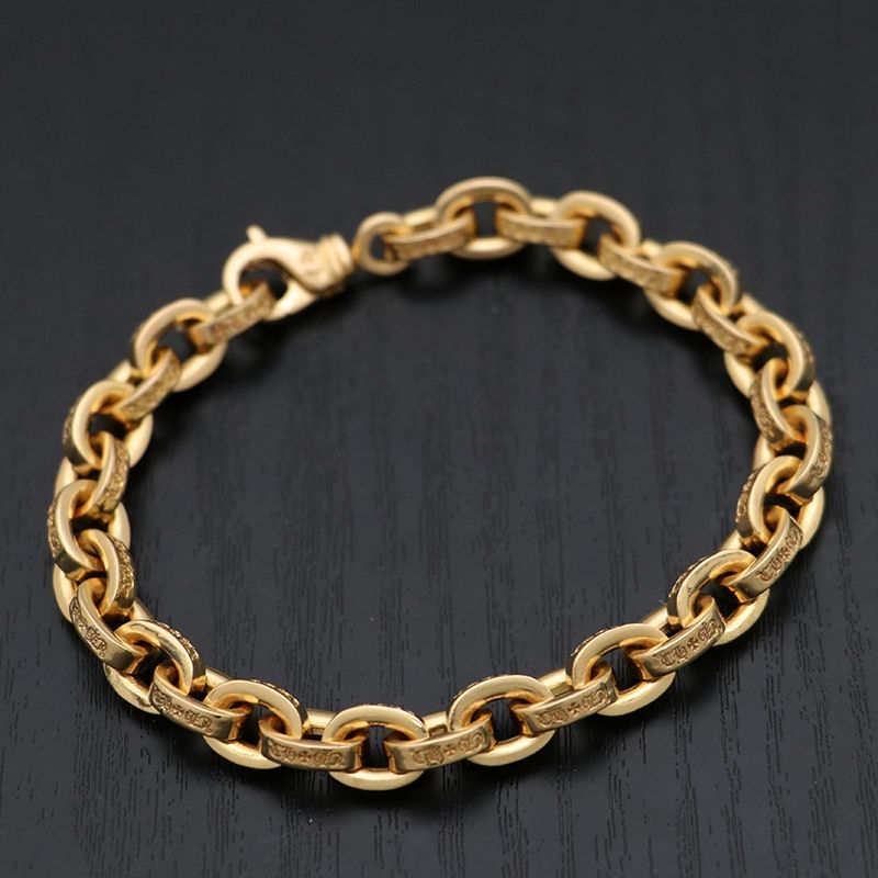Pre-owned Chrome Hearts Gold Paper Chain Bracelet - 8 Inch