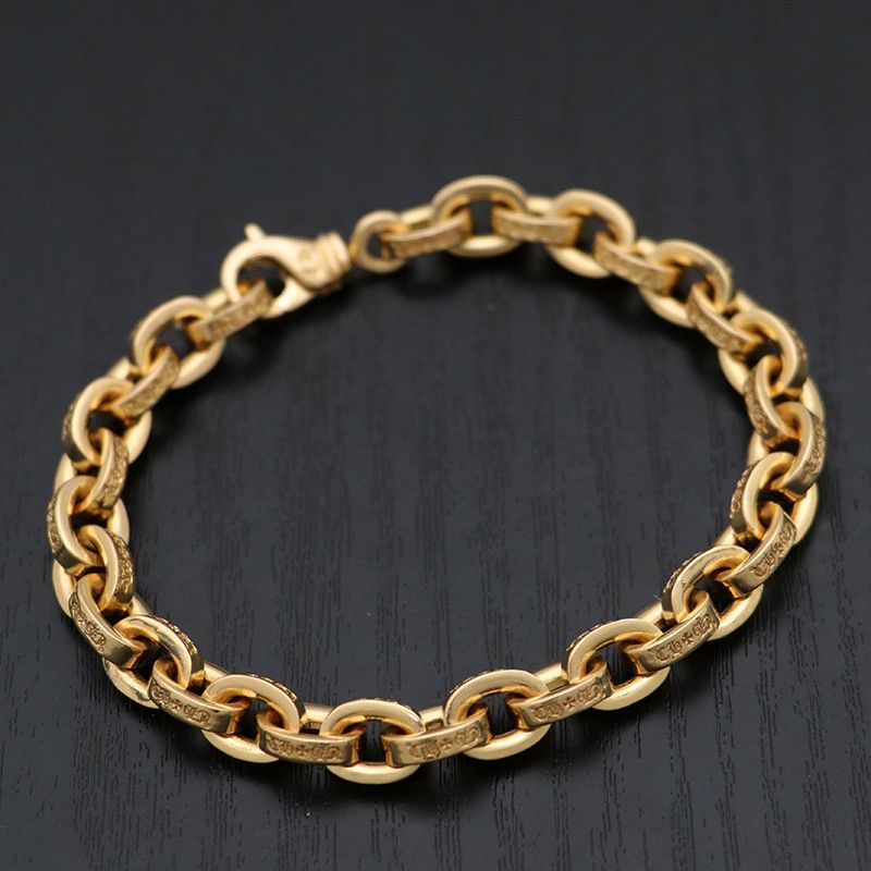 image of Chrome Hearts Gold Paper Chain Bracelet - 8 Inch, Men's
