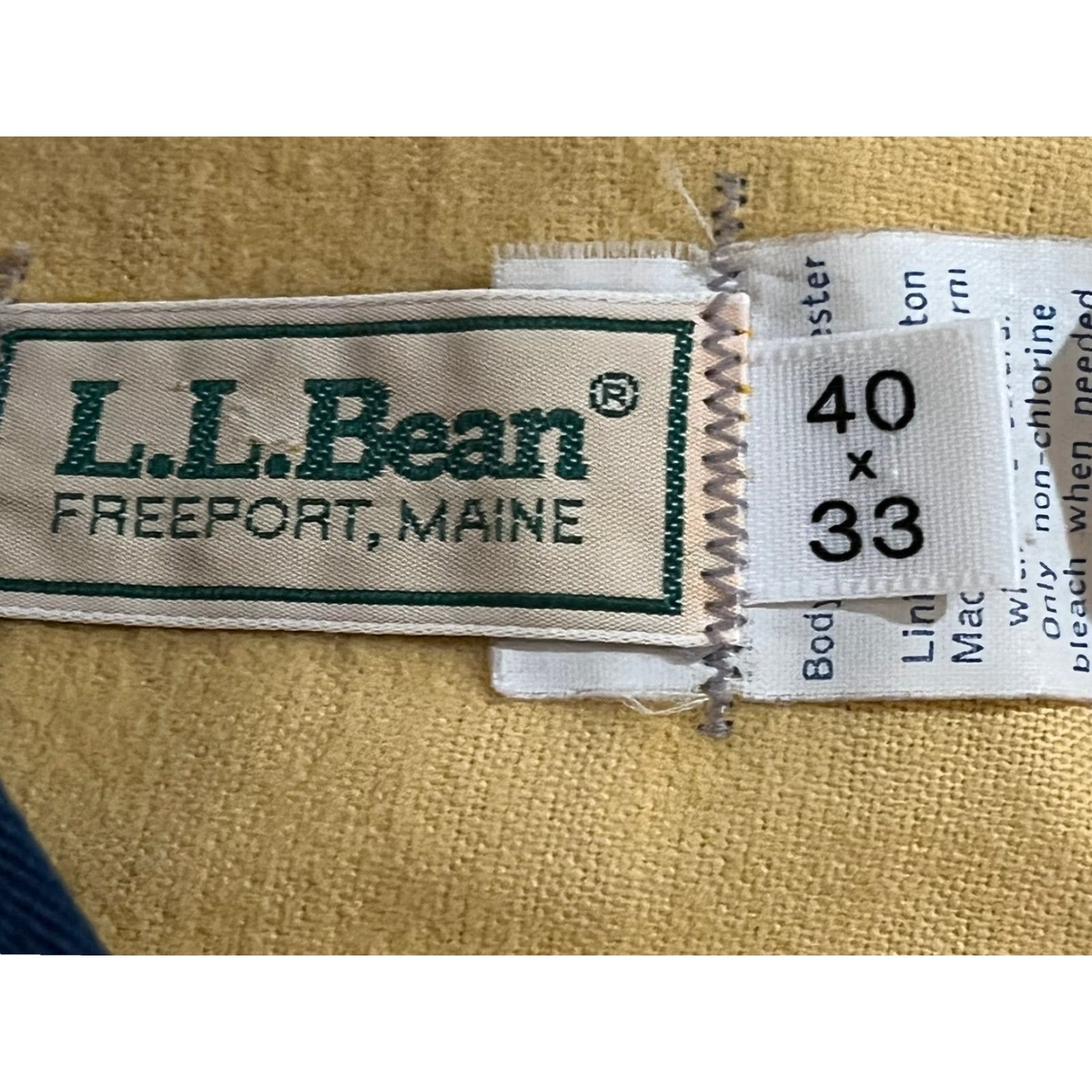 Vintage Mens Vintage L.L. Bean Flannel Lined Work Chino Pants Sz 40 X 33READ Made In US Size US 40 / EU 56 - 4 Thumbnail