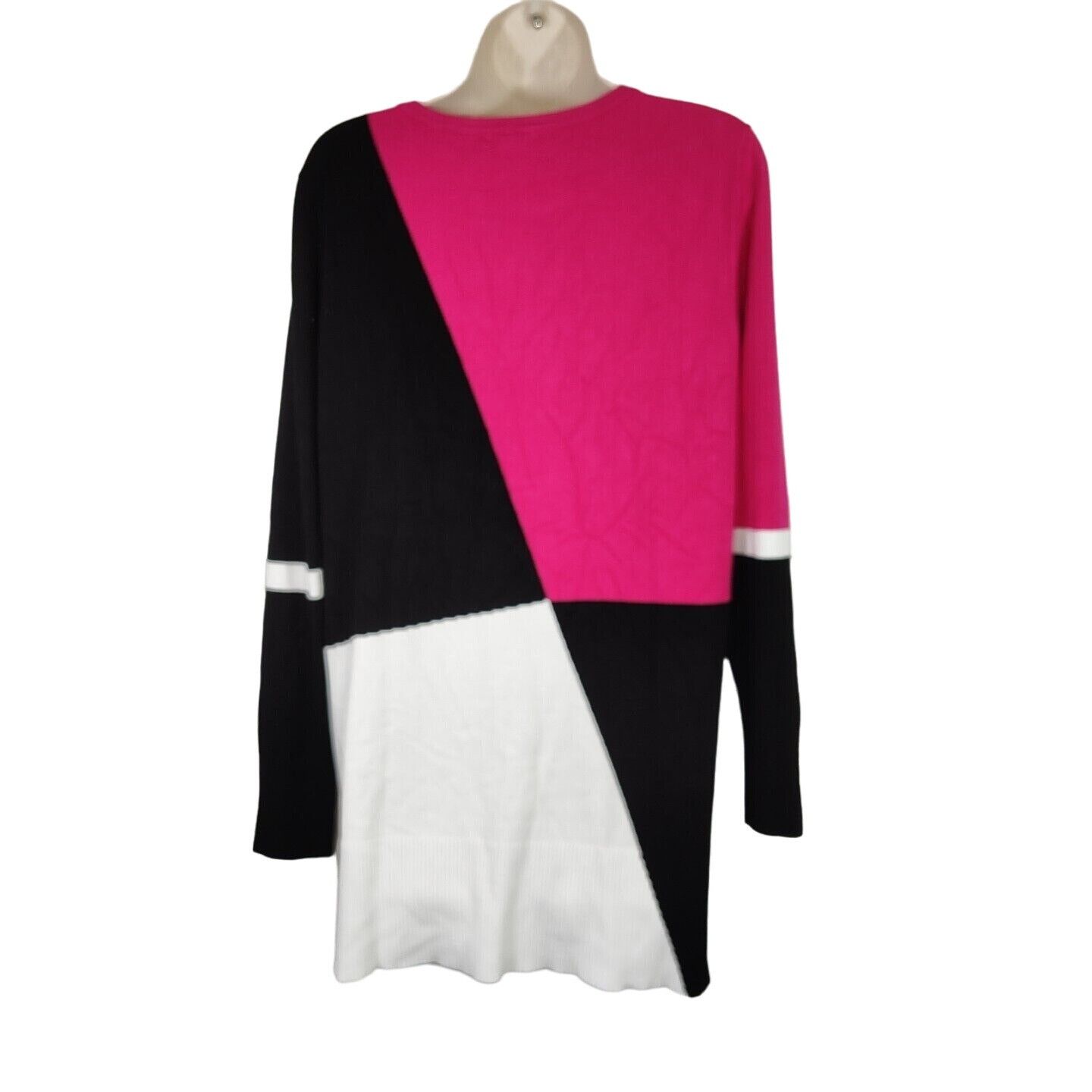 Other Cato Pink Black White Colorblock Knit Top Sweater Size L Size L / US 10 / IT 46 - 3 Thumbnail