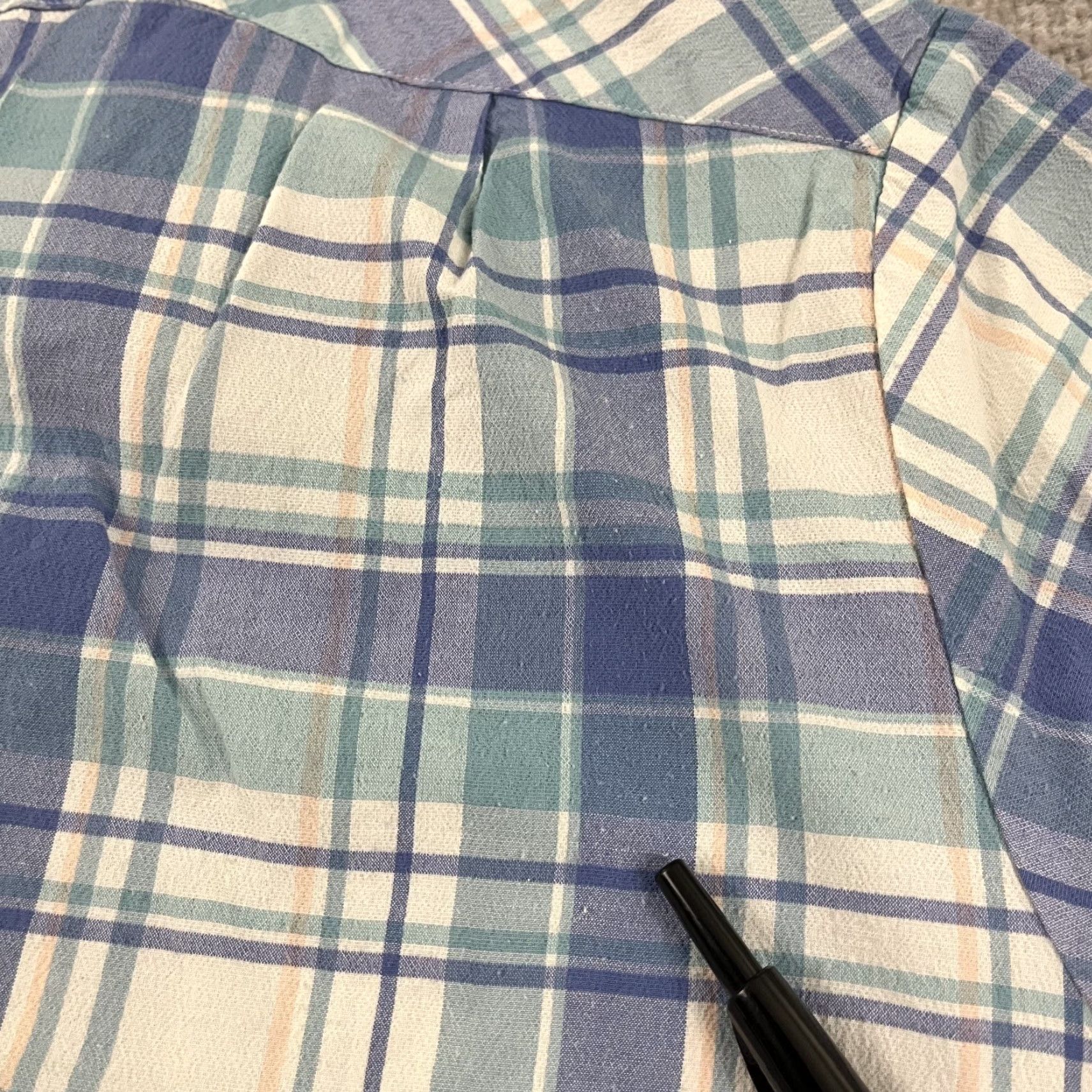 Vintage Criquet Shirt Mens M Blue White Plaid Performance Button Up Short Sleeve Shirt Size US M / EU 48-50 / 2 - 7 Thumbnail