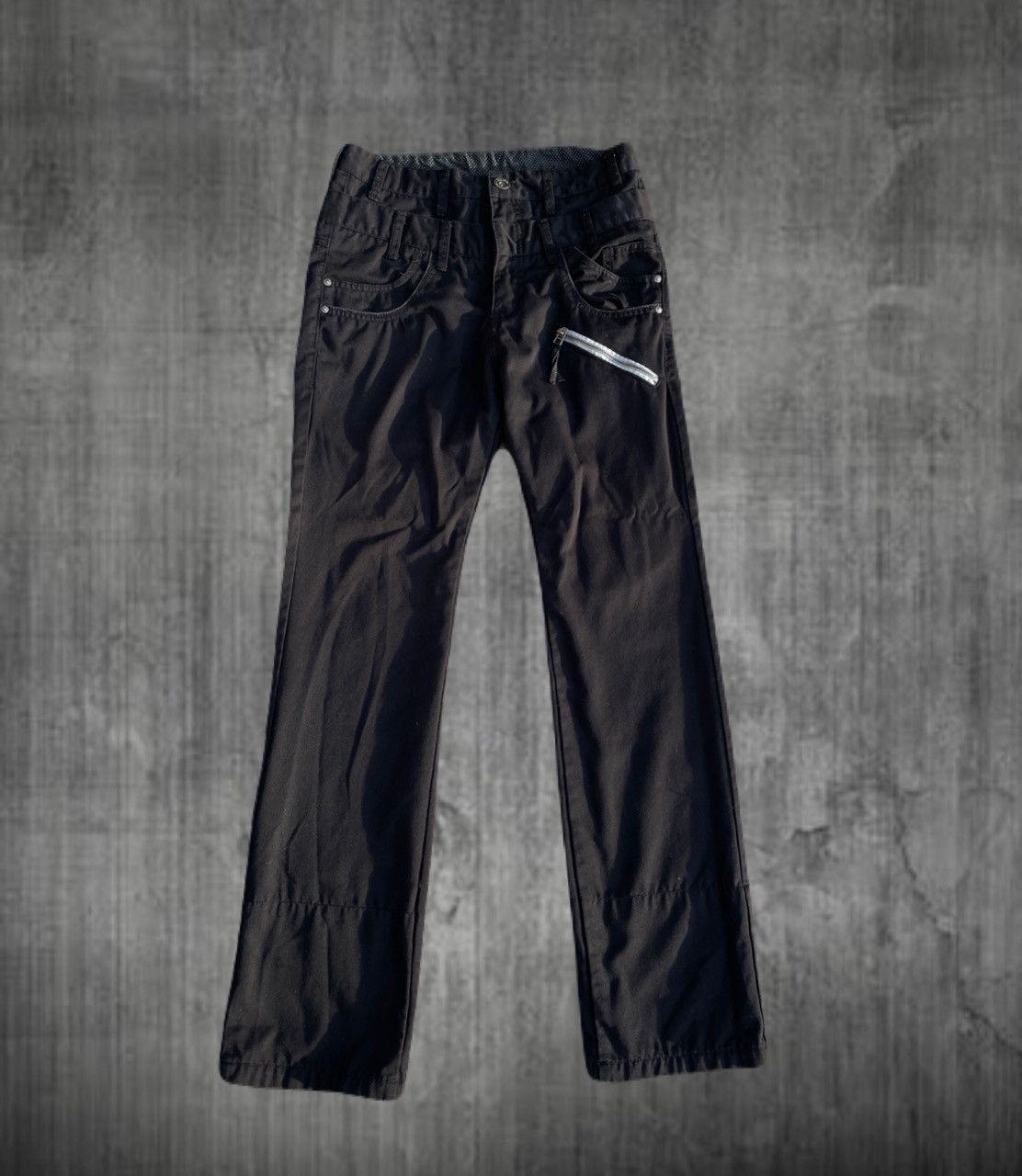 If Six Was Nine 2000s Japanese archive Vkei Zip Gimmic Double Waist Pants Size US 29 - 1 Thumbnail