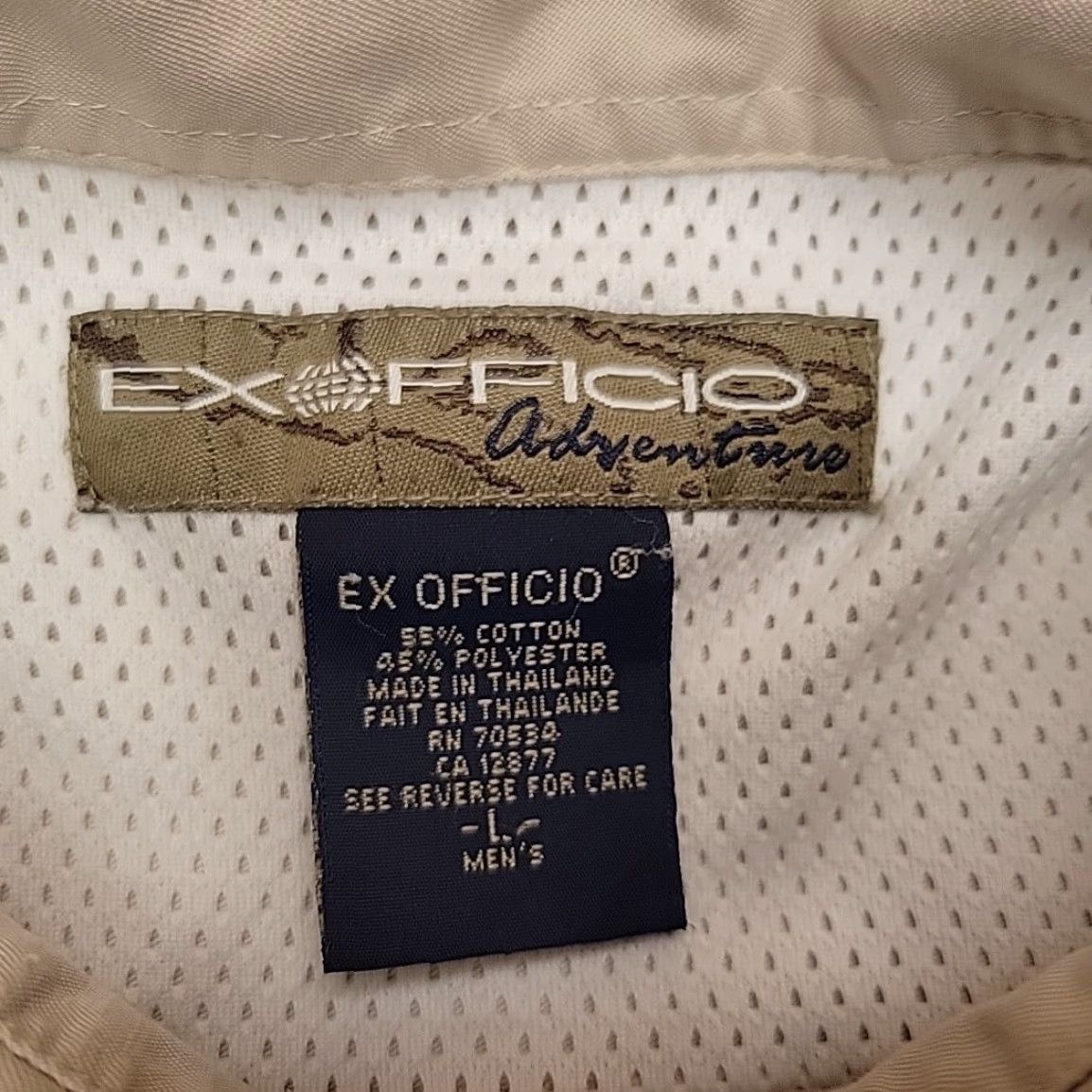 ExOfficio VINTAGE ExOfficio Shirt Men L Khaki Vented Cotton Blend Lightweight Fishing Outdoors Size US L / EU 52-54 / 3 - 3 Thumbnail