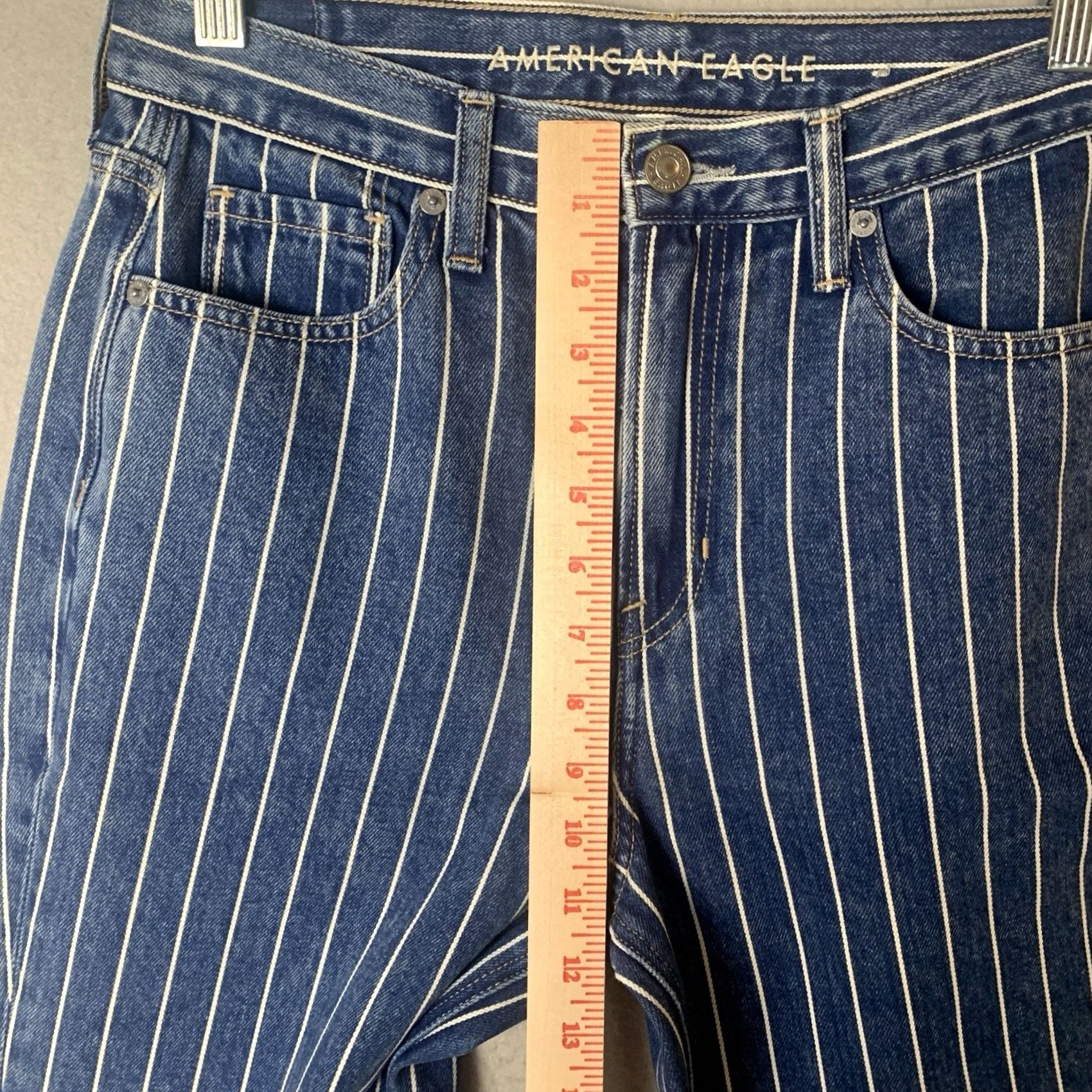 American Eagle Outfitters American Eagle Outfitters Jeans Womens 4 Blue Mom Striped Cotton Size 27" / US 4 / IT 40 - 7 Thumbnail