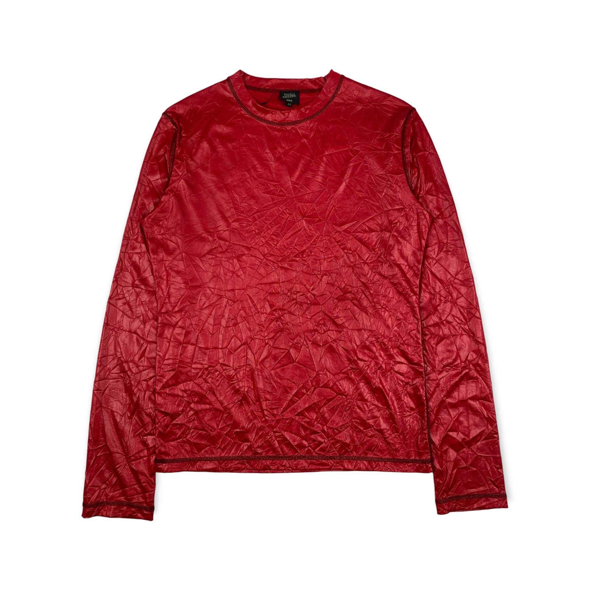 Jean Paul Gaultier Archived Crinkle Long Sleeve T-Shirt Size XL / US 12-14 / IT 48-50 - 1 Thumbnail