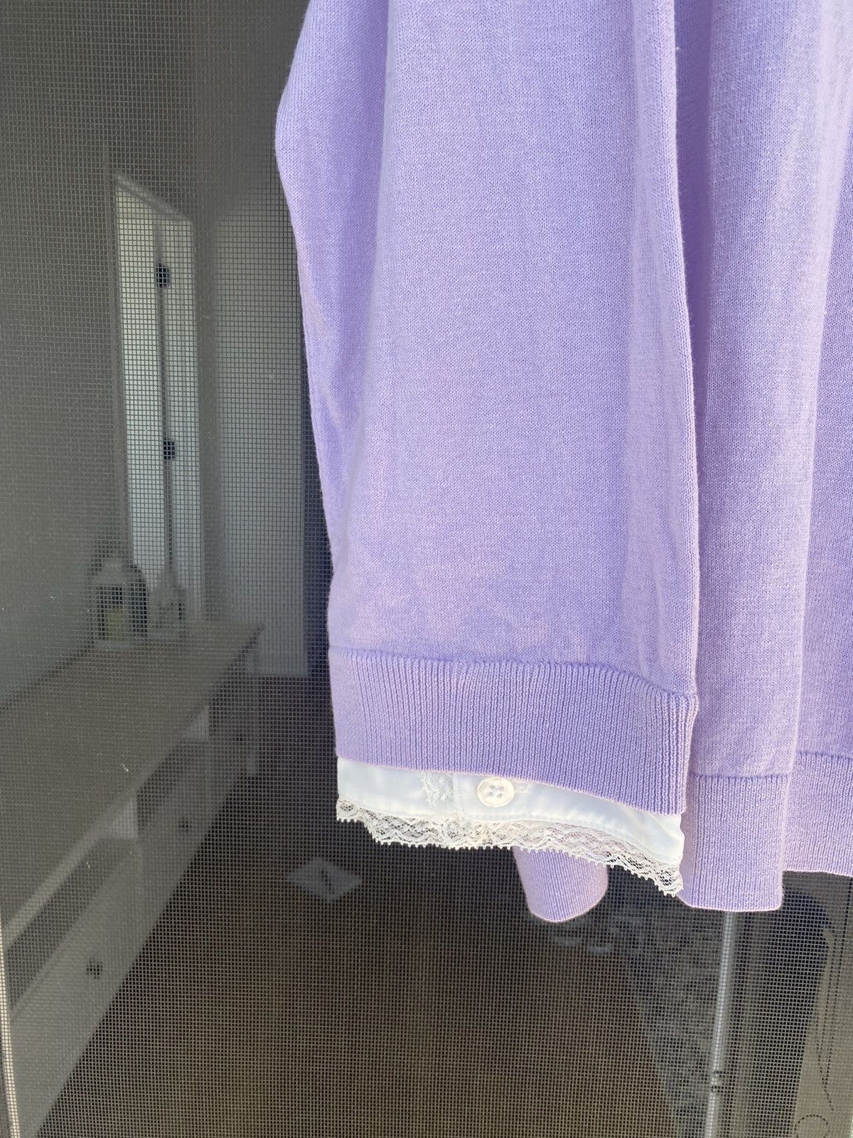 Talbots Sweater NWT Women 3XL Purple Attached Shirt Silk
