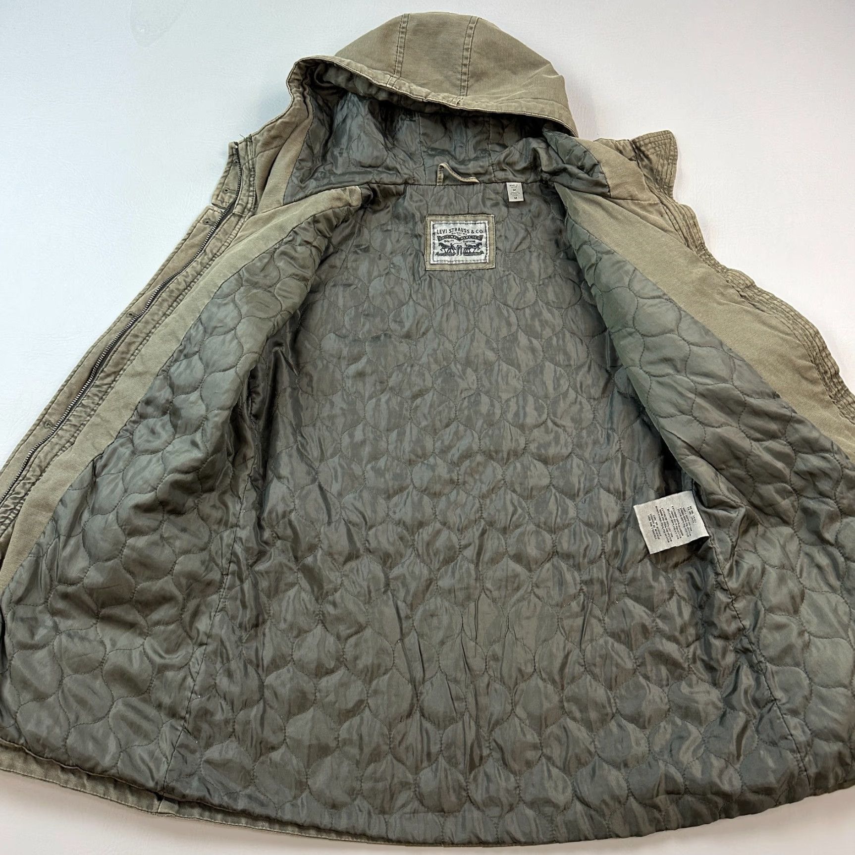 Levi's VINTAGE Levi's Jacket Women Medium Olive Green Army Military Chore Hooded Anorak Size M / US 6-8 / IT 42-44 - 6 Thumbnail
