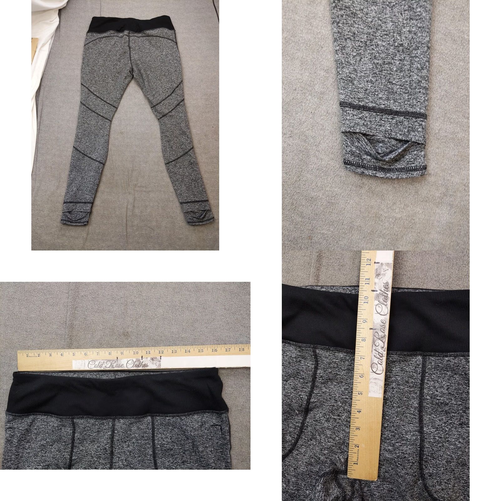 Duluth Trading Company Duluth Trading Co Leggings Womens L Gray Stretch Pockets Zip Stirrup Ankle Yoga Gym Running Knit Flecked Slim Fit Regular Size 36" / US 14 / IT 50 - 8 Thumbnail