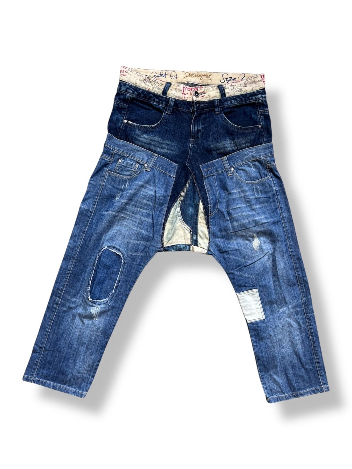 Desigual Desigual Funky Double Waist Y2K Pants Men’s Blue Size 34 Size US 34 / EU 50 - 1 Thumbnail