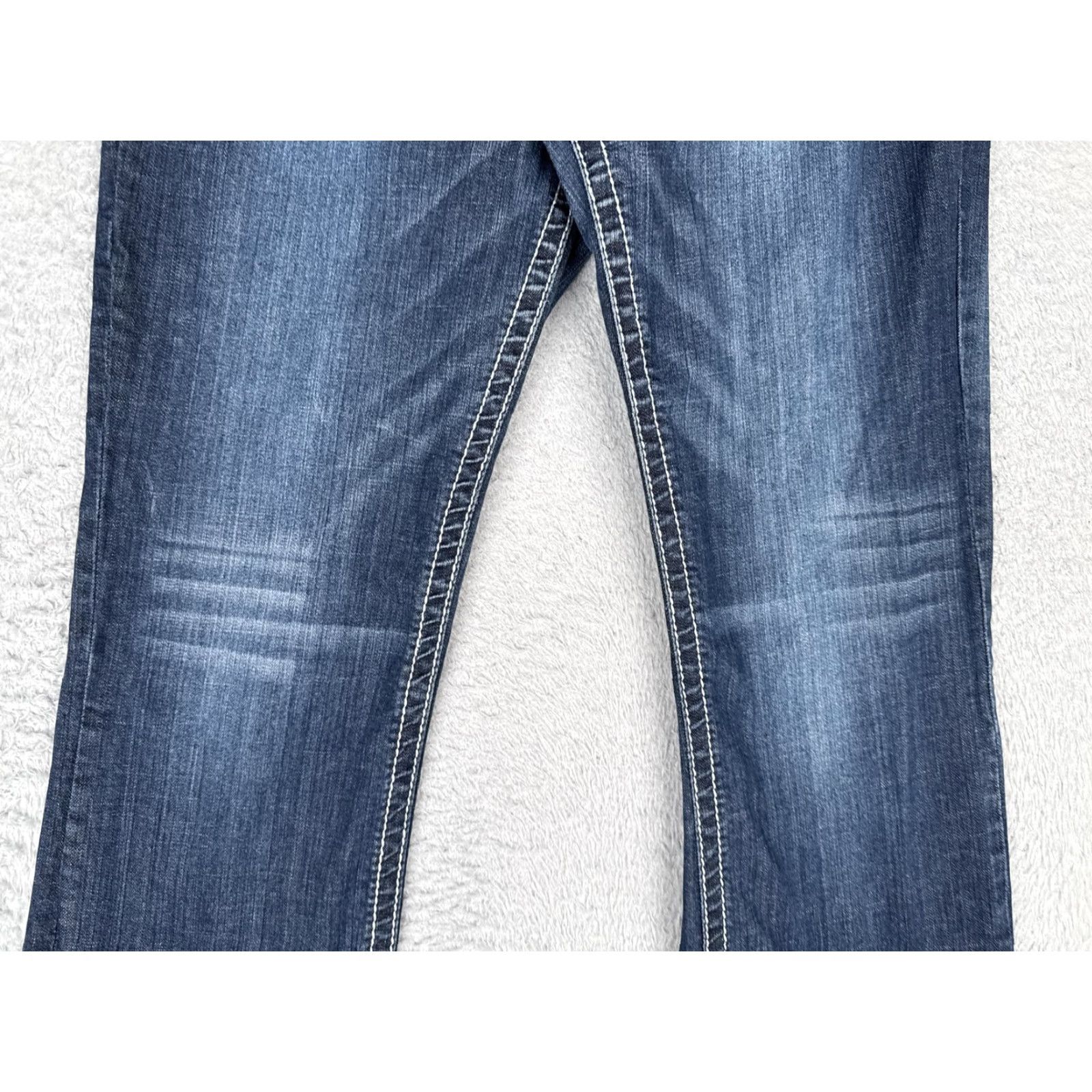 Denime VGS Jeans Womens Bootcut 14 Blue Mid Wash Stretch Lace Denim 34x31 Size 36" / US 14 / IT 50 - 3 Thumbnail