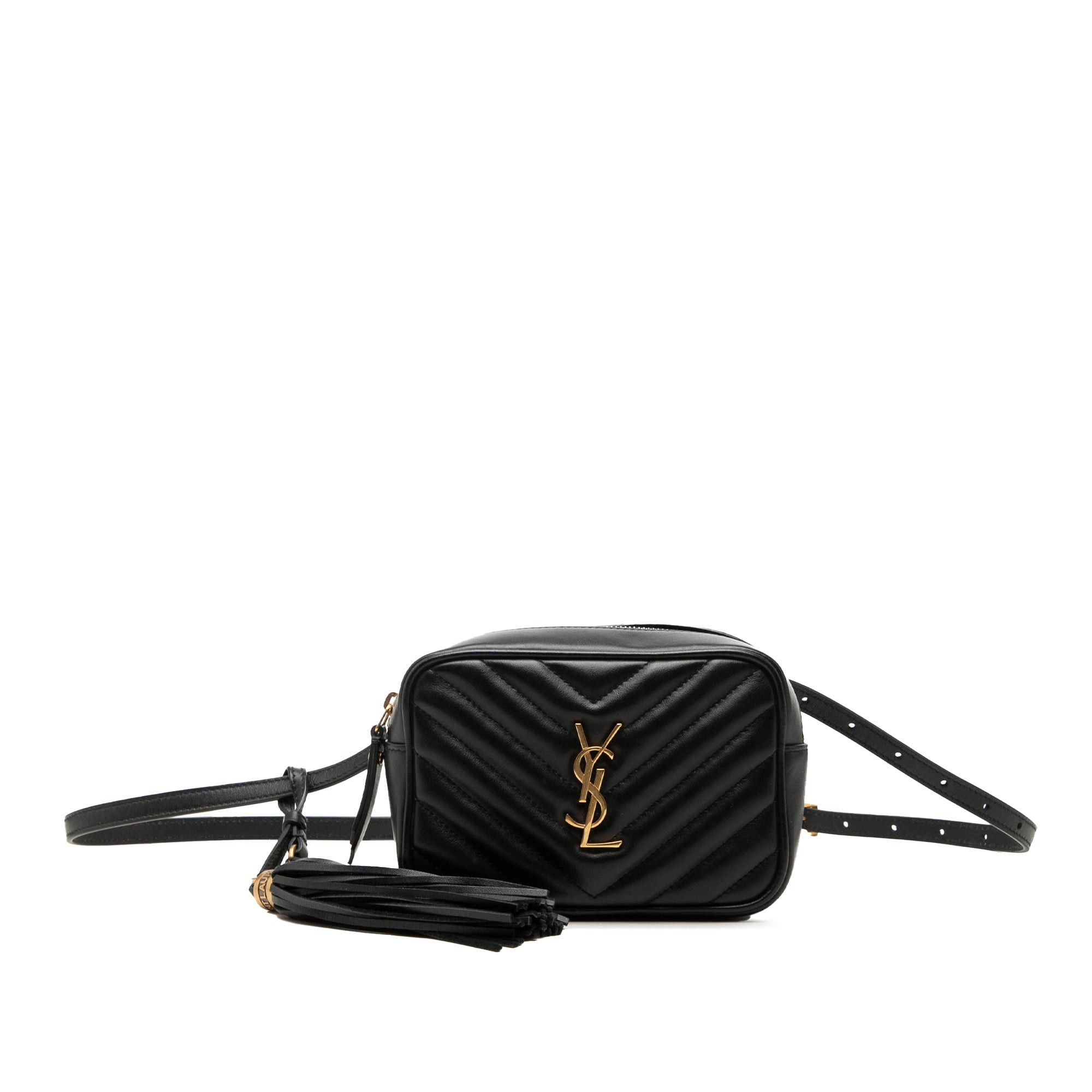 Saint Laurent Paris Chevron Calfskin Monogram Tassel Lou Belt Bag Size ONE SIZE - 1 Thumbnail