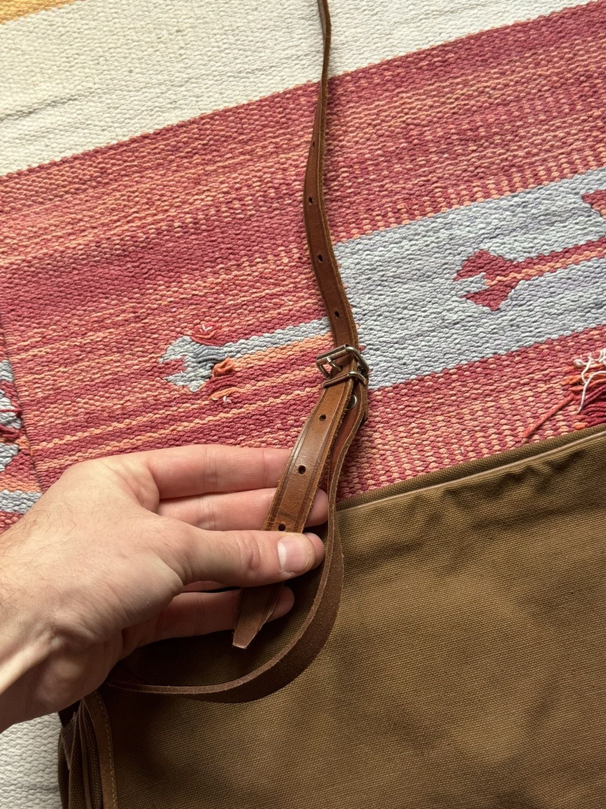 Vintage Vintage 60-70’s Brown Canvas Shoulder Bag Size ONE SIZE - 3 Thumbnail