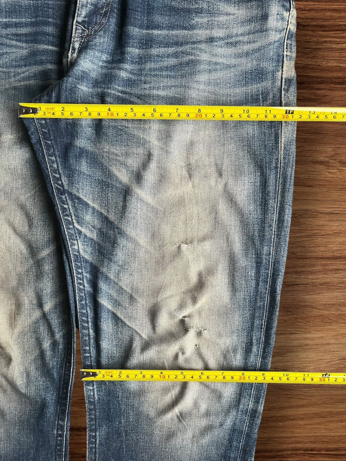 Edwin Vintage Japanese Brand Mud Blue Faded Washed Straight Jeans Size US 34 / EU 50 - 12 Thumbnail