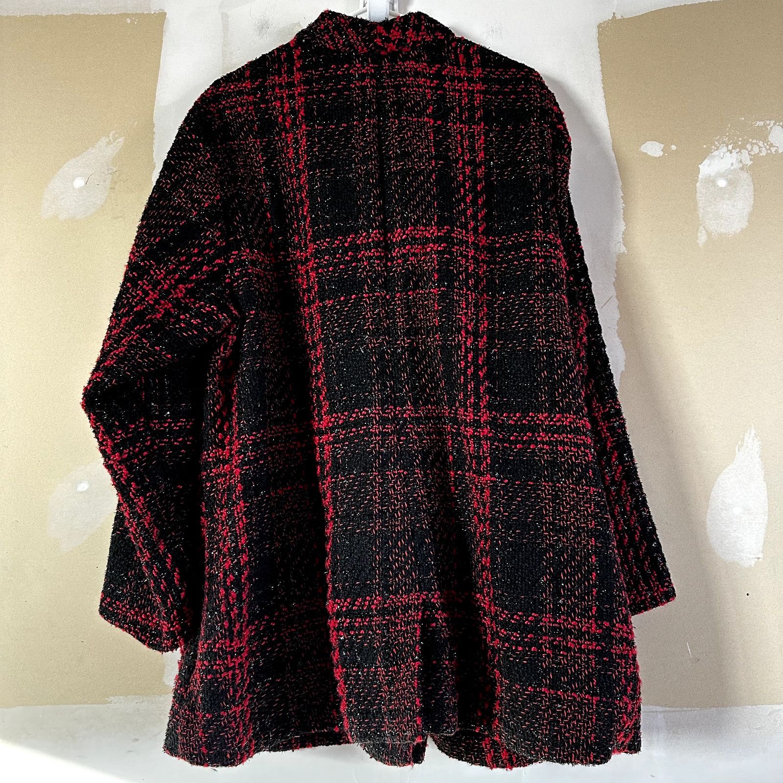 Other Lane Bryant Plaid Tweed Jacket Button Pockets Mid Red 22/24 Size 4XL / US 24-26 - 6 Thumbnail