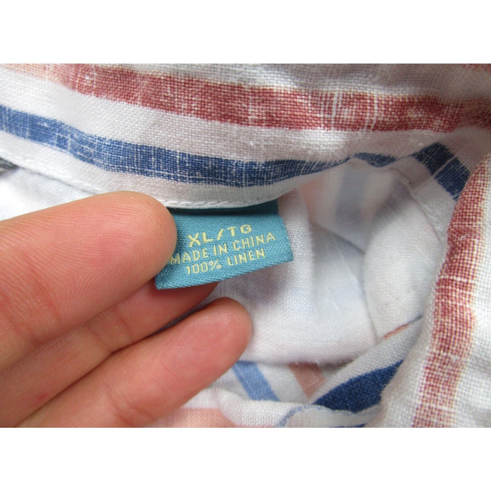 Tommy Bahama Tommy Bahama Shirt Mens Extra Large Linen Striped Multicolor Long Sleeve Button-Up Pocket Size US XL / EU 56 / 4 - 4 Thumbnail