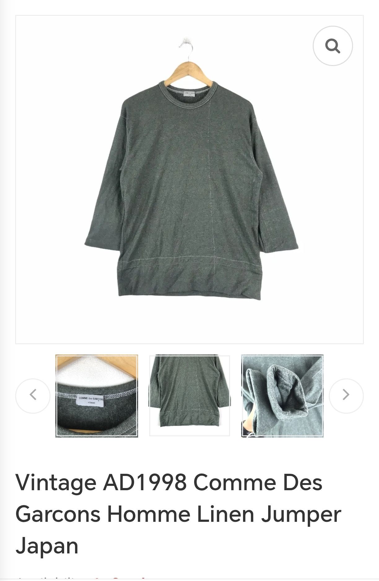 Comme des Garcons VINTAGE Ad 1998 Comme Des Garçons Homme Linen Jumper Japan Size US M / EU 48-50 / 2 - 5 Thumbnail