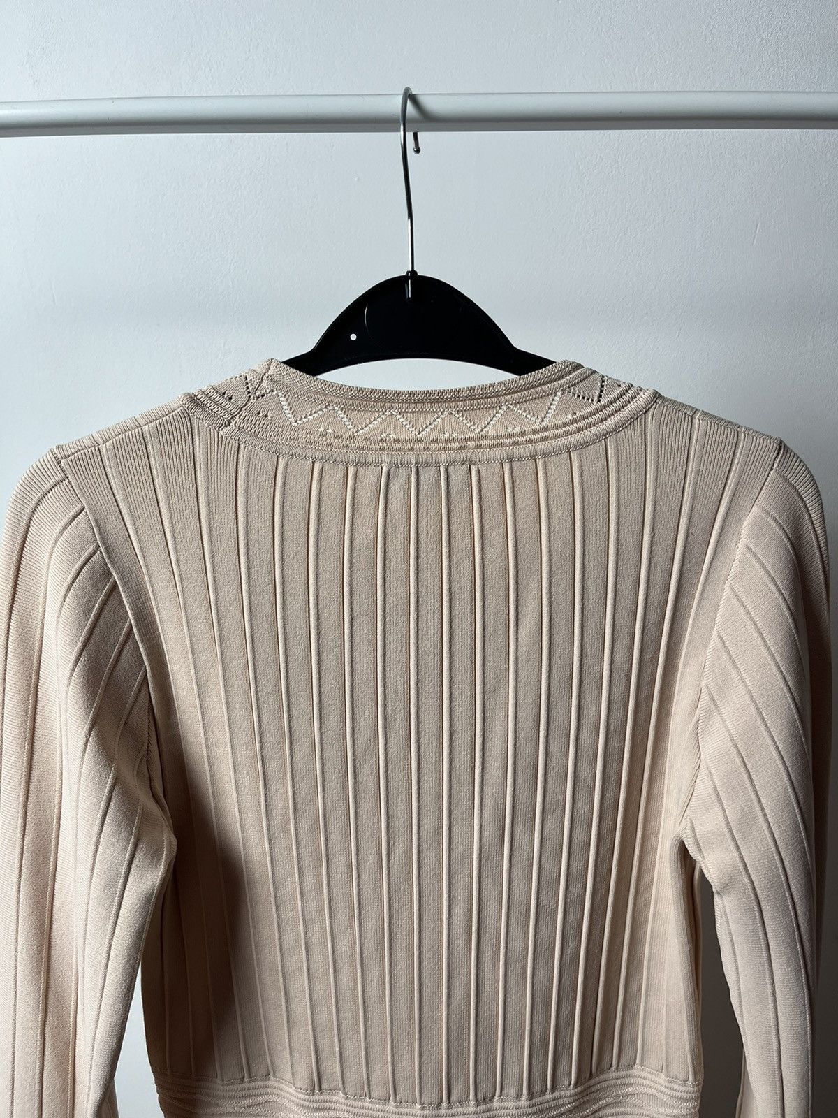 Sandro Sandro Viscose Terez Eyelet-detail Knit Mini Dress In Powder Size S / US 4 / IT 40 - 12 Thumbnail