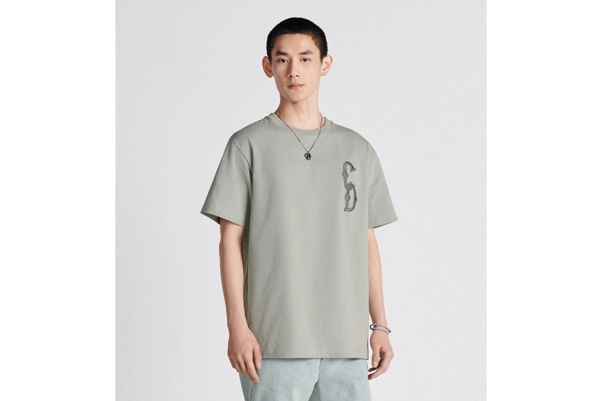 Dior o1bcso1str1124 CD Interlaced Relaxed-Fit T-Shirt in Grey Size US L / EU 52-54 / 3 - 4 Thumbnail