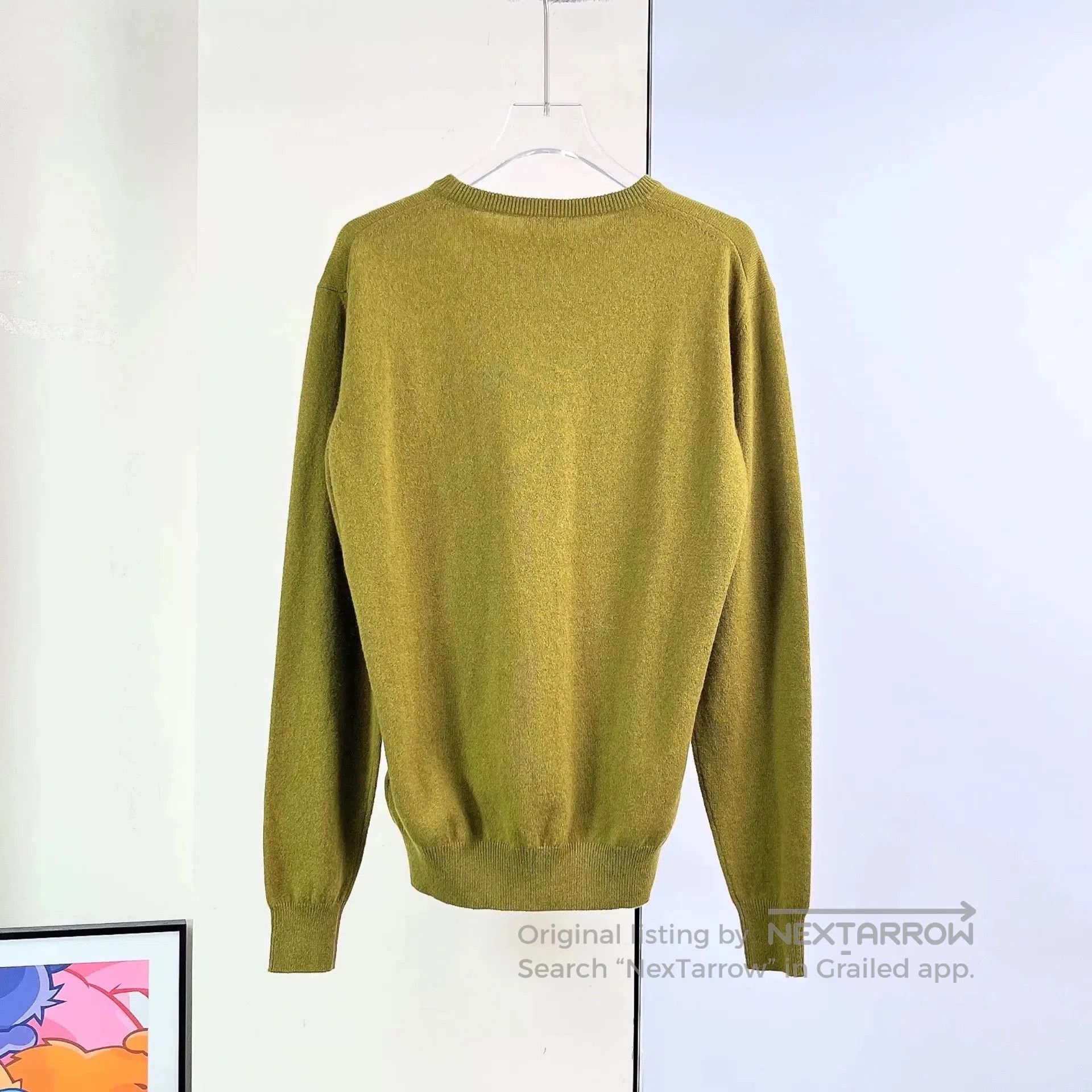 Saint Laurent Paris Saint Laurent Olive Green Cashmere Sweater. Size XS / US 0-2 / IT 36-38 - 2 Thumbnail