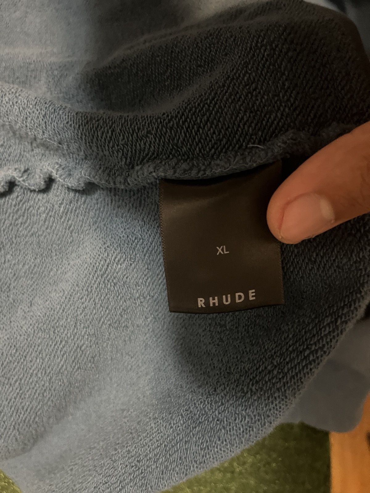 Designer × Rhude Rhude Slate Blue Cotton Le Tebac Hoodie Sweatshirt Size XL Size US XL / EU 56 / 4 - 7 Thumbnail