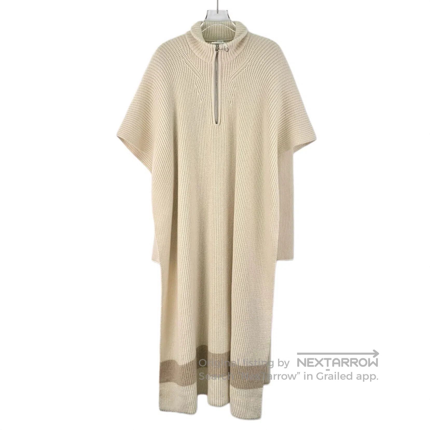 Hermes Hermes Light Brown Cashmere Half-Zip Short Sleeve Knit Dre Size XXS / US 00 / IT 34 - 1 Thumbnail