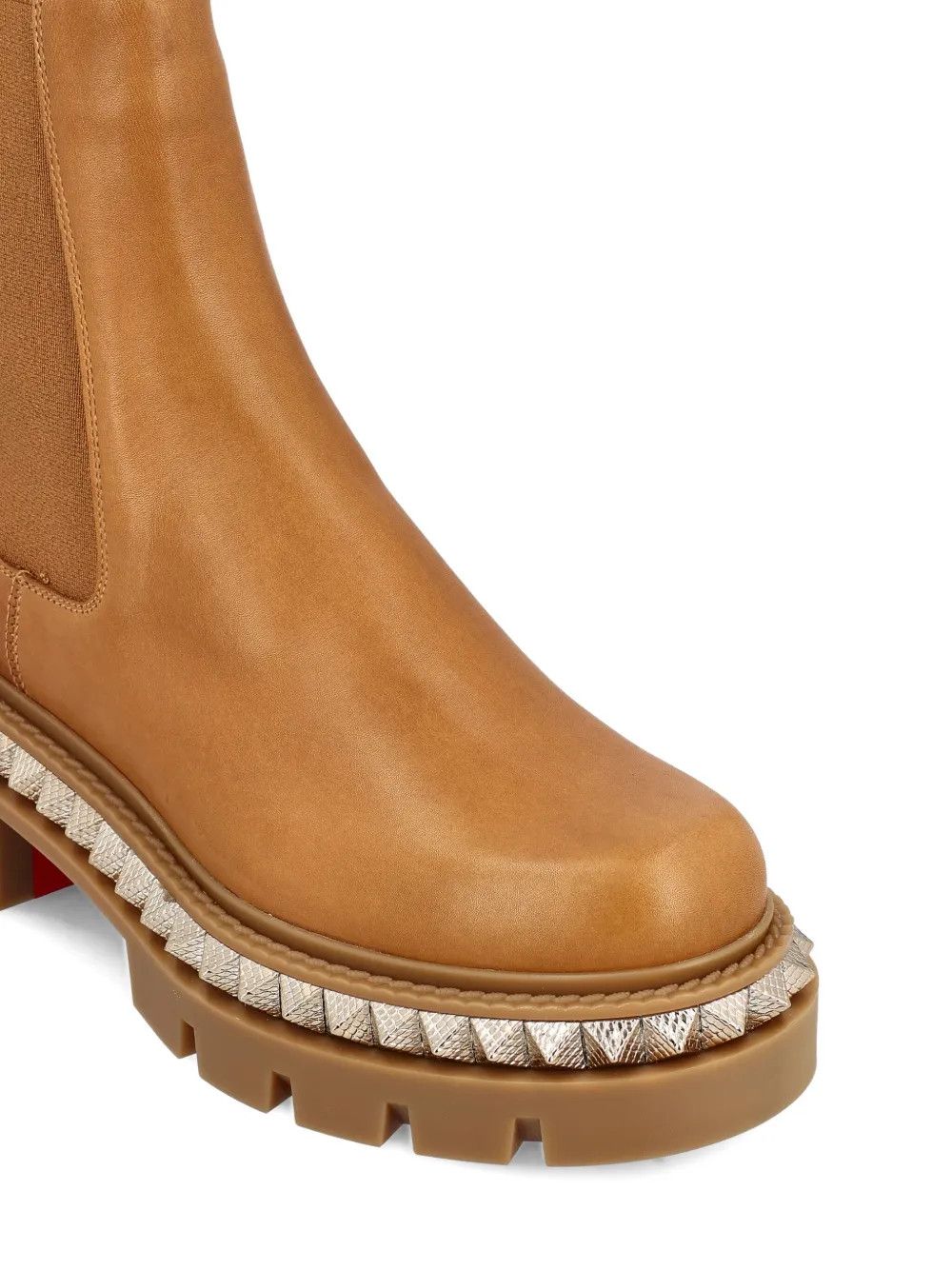 Christian Louboutin St Emilia Pyraclou Flat Terra Brown Chelsea Lug Boot 38 Size US 8 / IT 38 - 8 Thumbnail