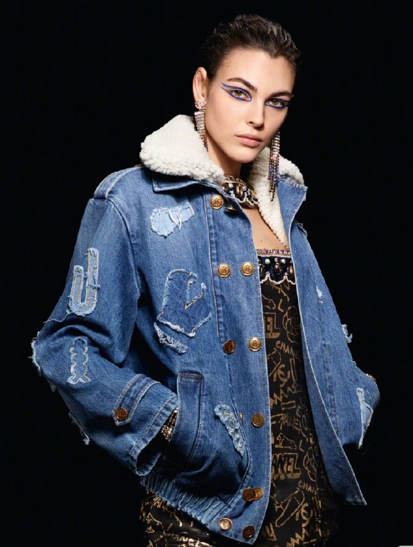 Chanel Chanel Egypt Collection Denim Shearling Jacket Size S / US 4 / IT 40 - 1 Thumbnail