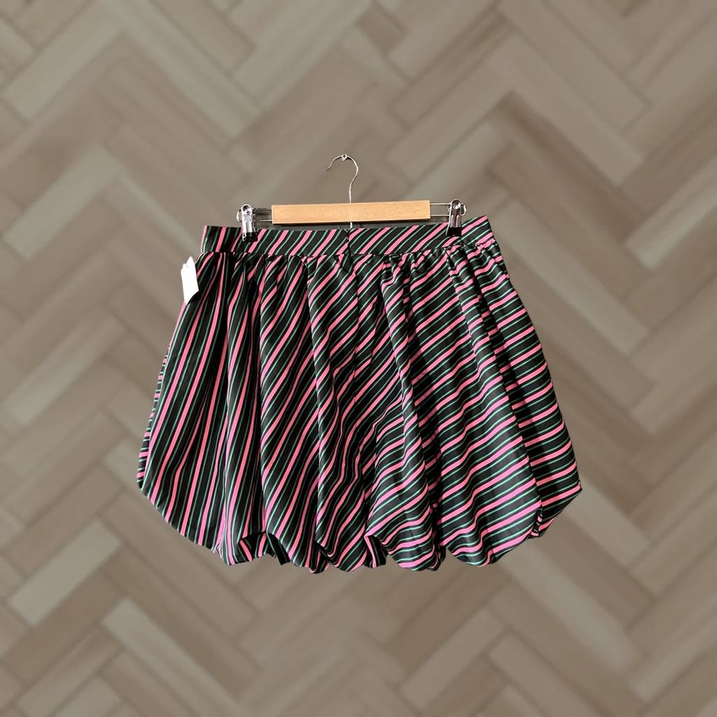 Vintage Wicked Movie Striped Bubble Mini Skirt Green Adult XL Size 40" / US 18 - 1 Thumbnail
