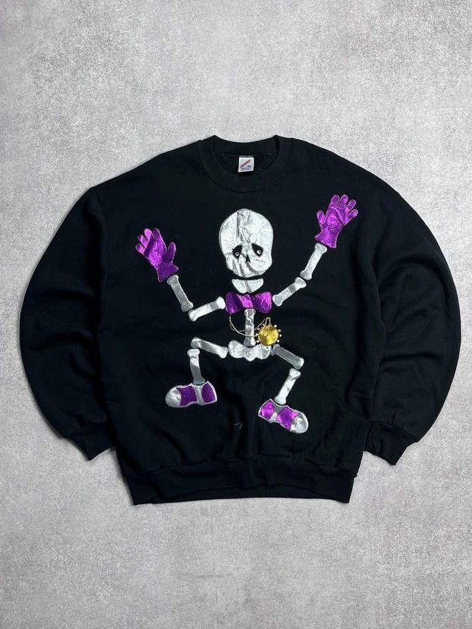 Vintage Vintage Avantgarde Skeletons Jerzeeys Boxy Sweatshirt Y2K XL Size US XL / EU 56 / 4 - 1 Thumbnail