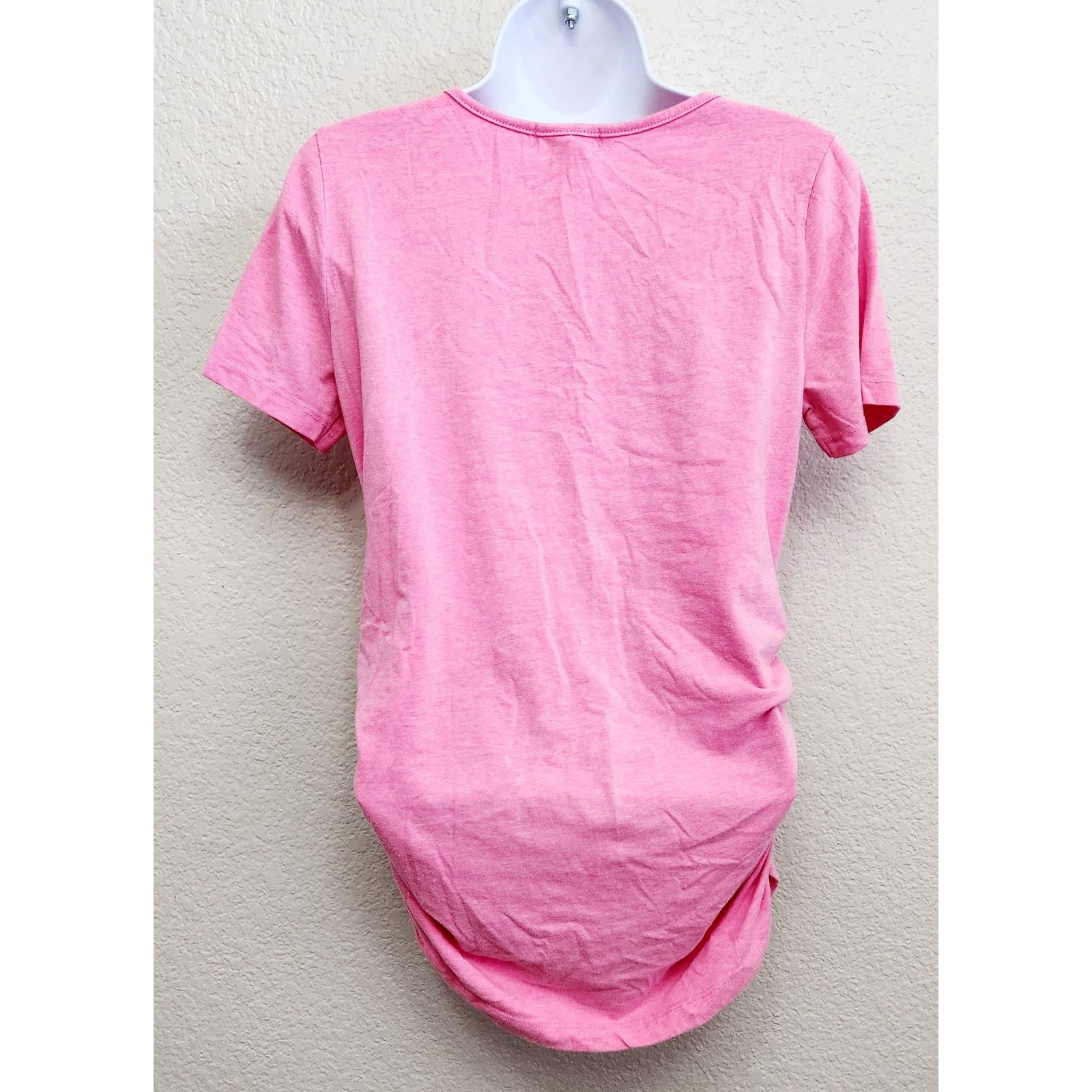 Other Ambiance Maternity Pink Heathered Ruched Sides Top Large Size L / US 10 / IT 46 - 3 Thumbnail