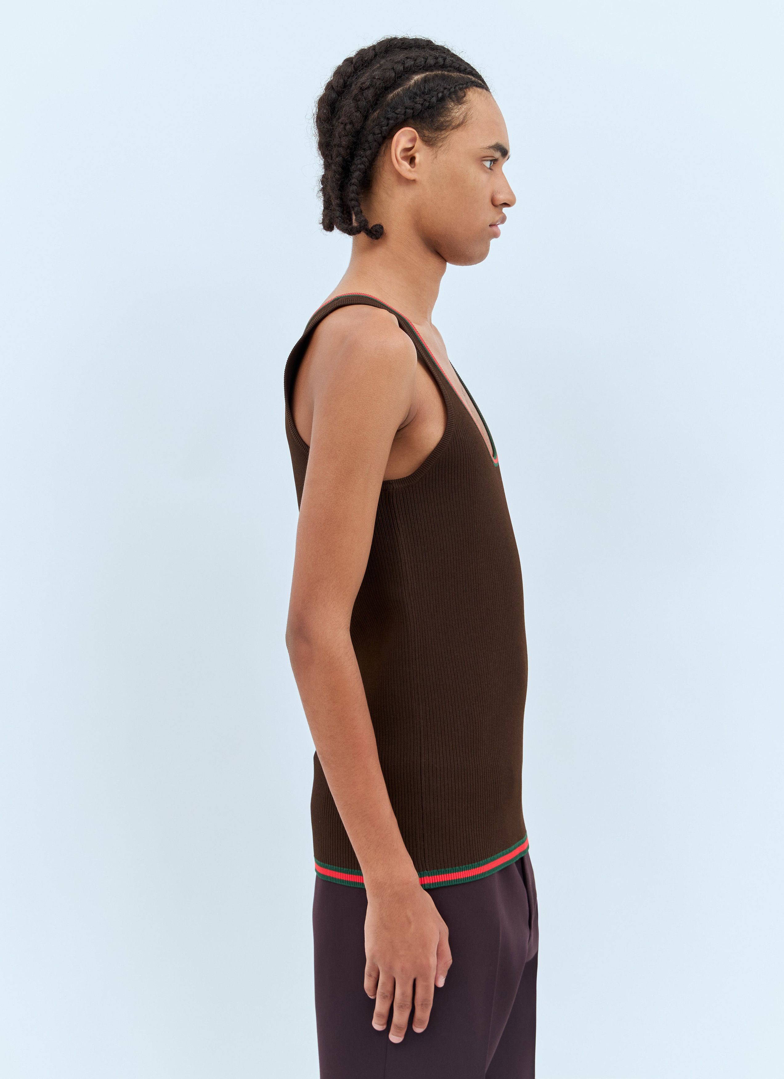 Gucci o1loc1c0925 Tank Top Fine Matt Viscose in Brown Size US S / EU 44-46 / 1 - 3 Thumbnail