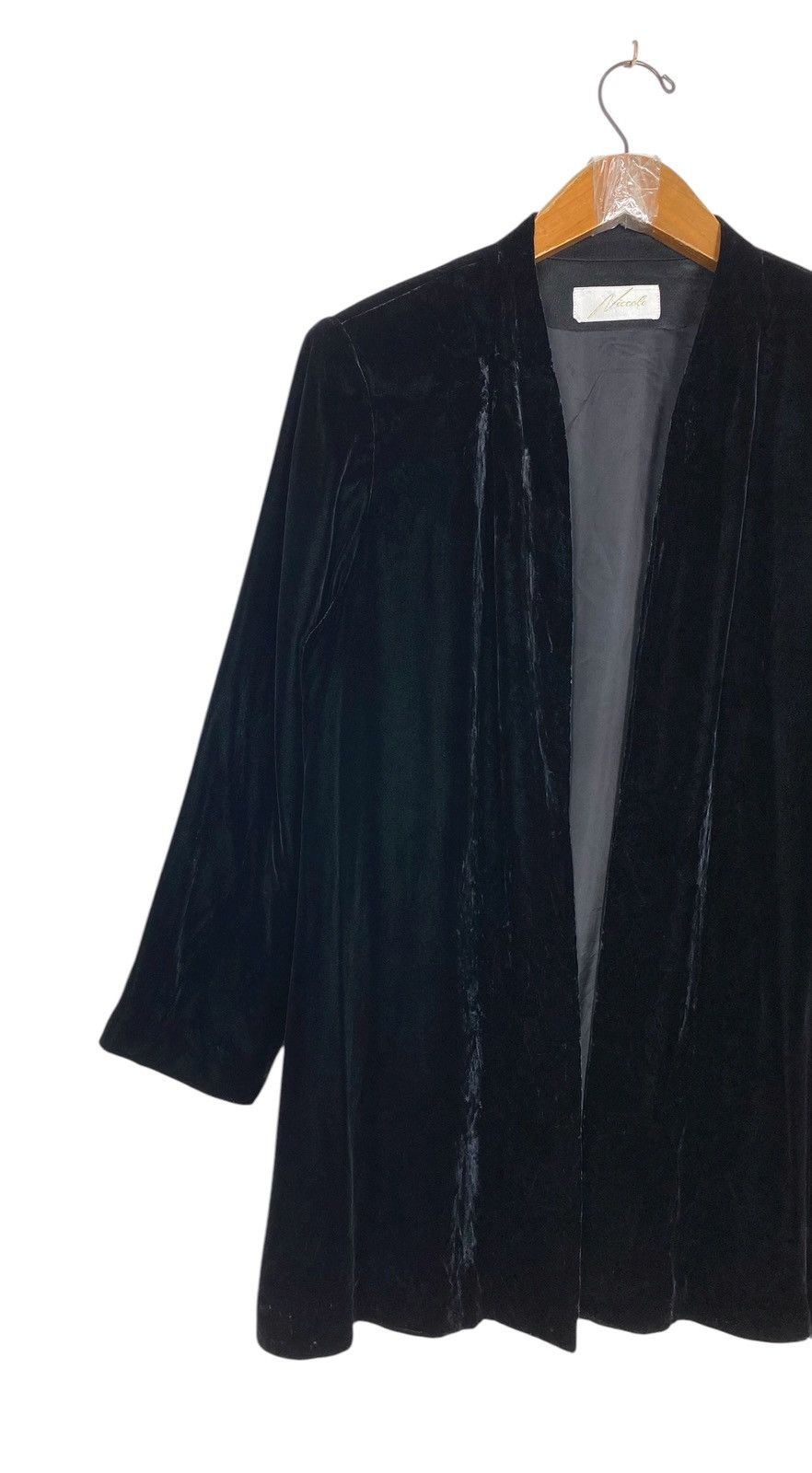 Japanese Brand Rare‼️ Vintage Niccole Velvet Silk Open Jacket Made in Japan Size L / US 10 / IT 46 - 2 Thumbnail