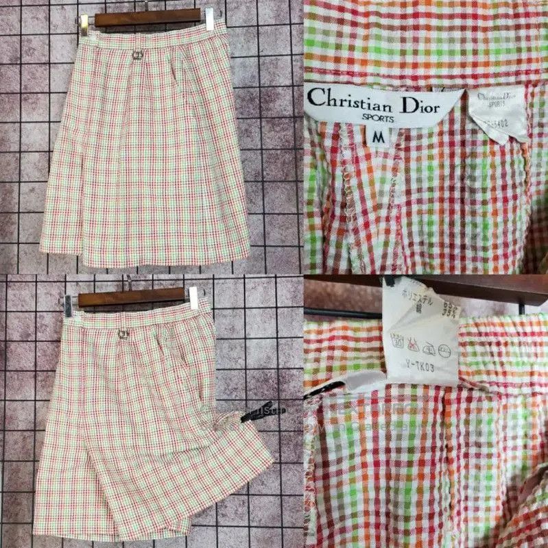 Dior Dior Summer Pink Checked Cotton Blend Casual Pants . Size 23" - 1 Thumbnail